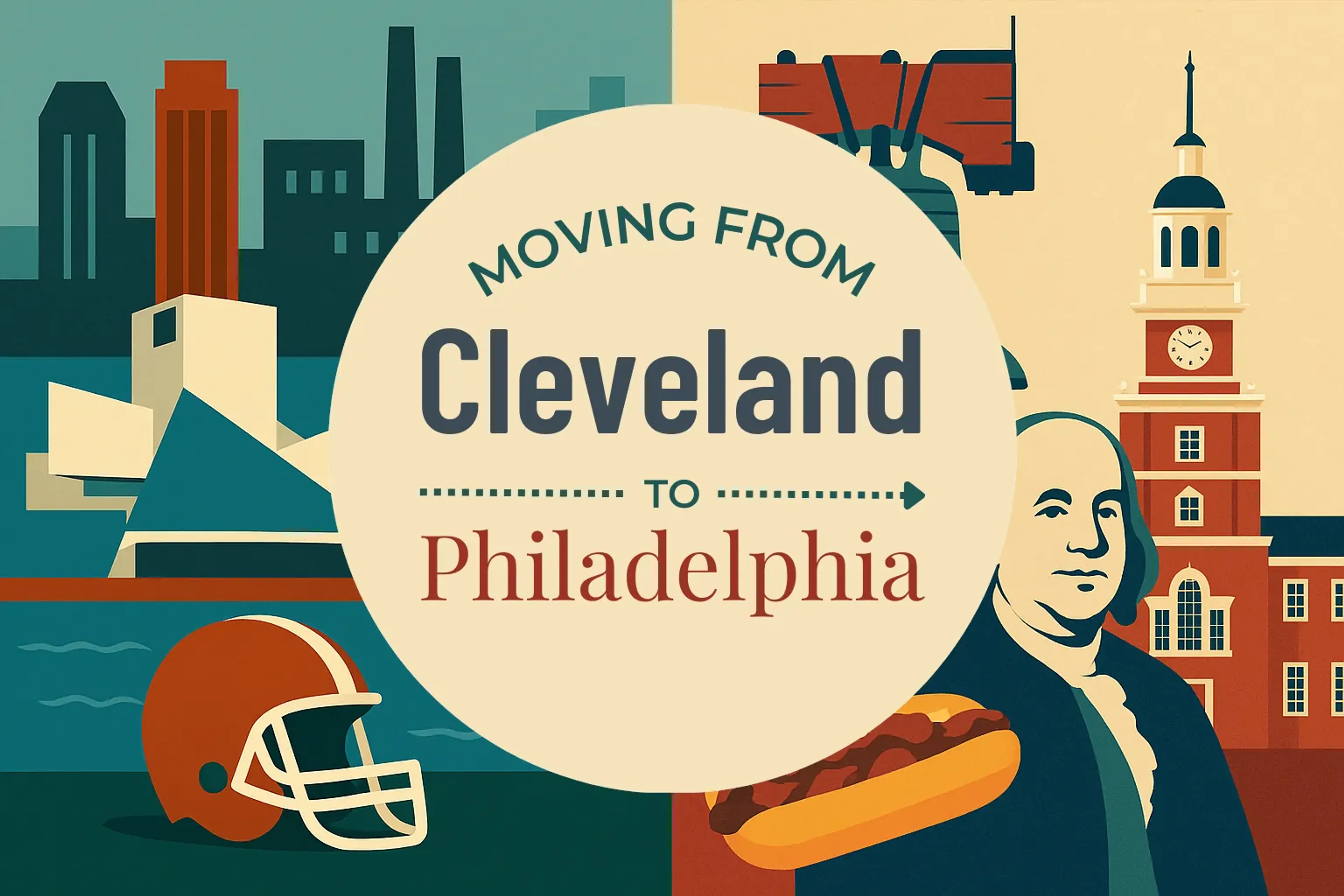 Side-by-side comparison of Cleveland to Philadelphia moving companies