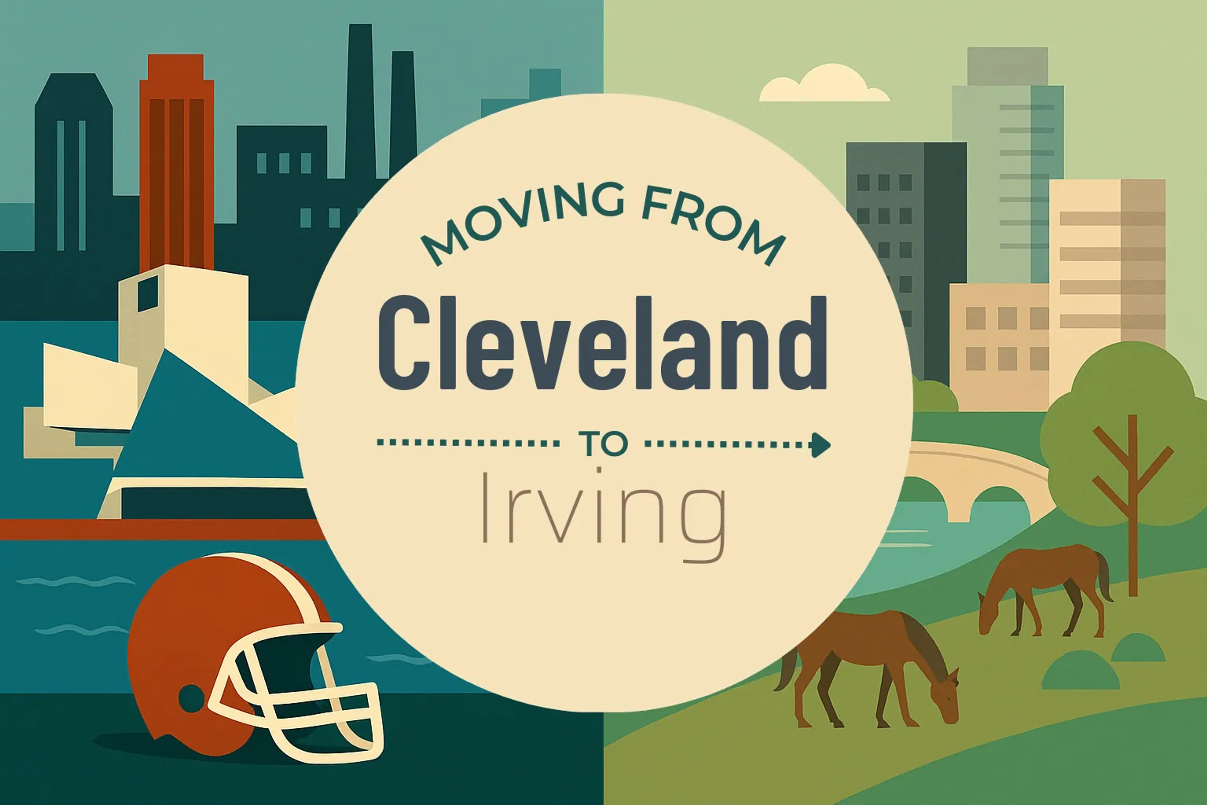 Side-by-side comparison of Cleveland to Irving moving companies