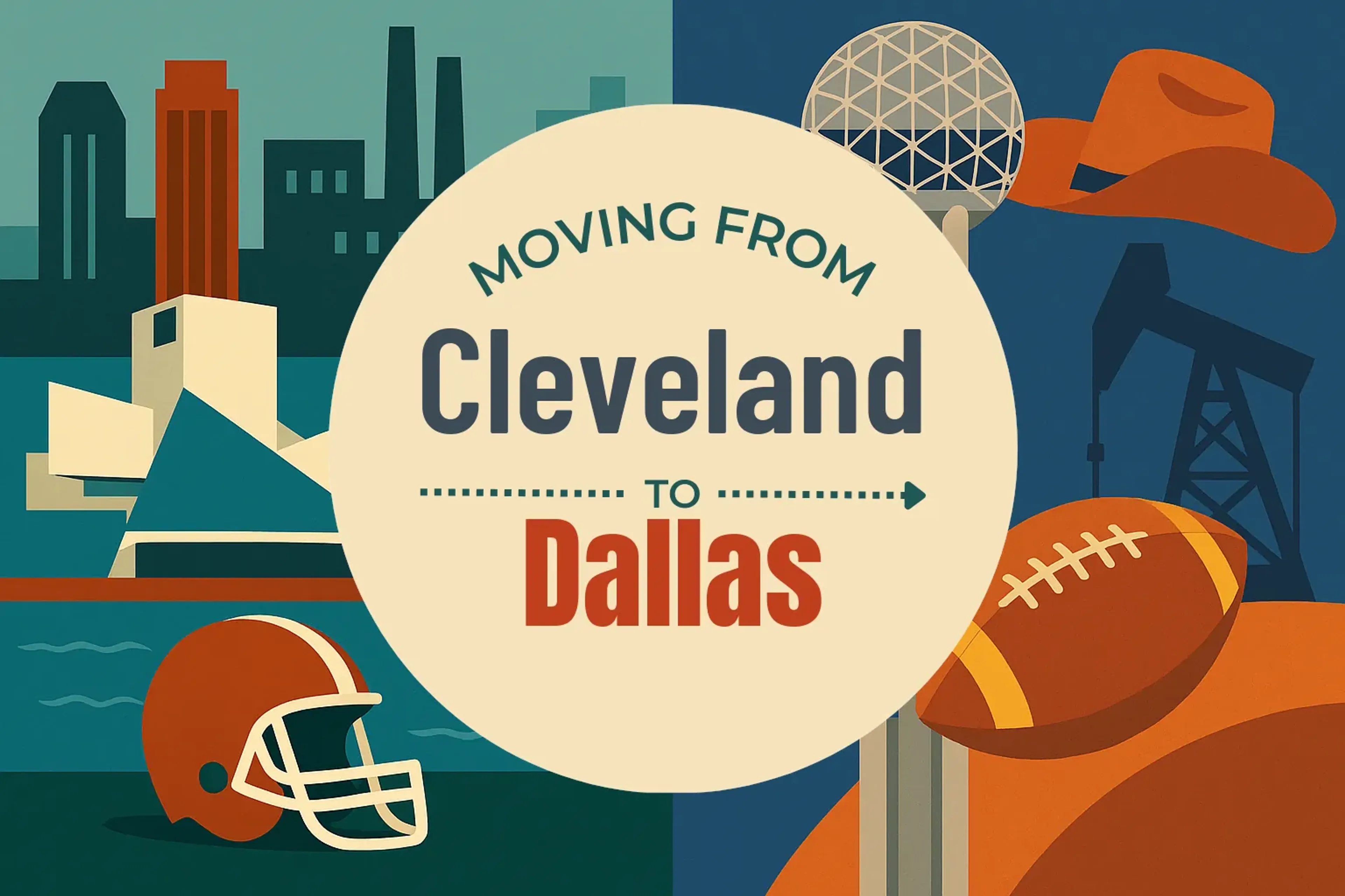 Side-by-side comparison of Cleveland to Dallas moving companies