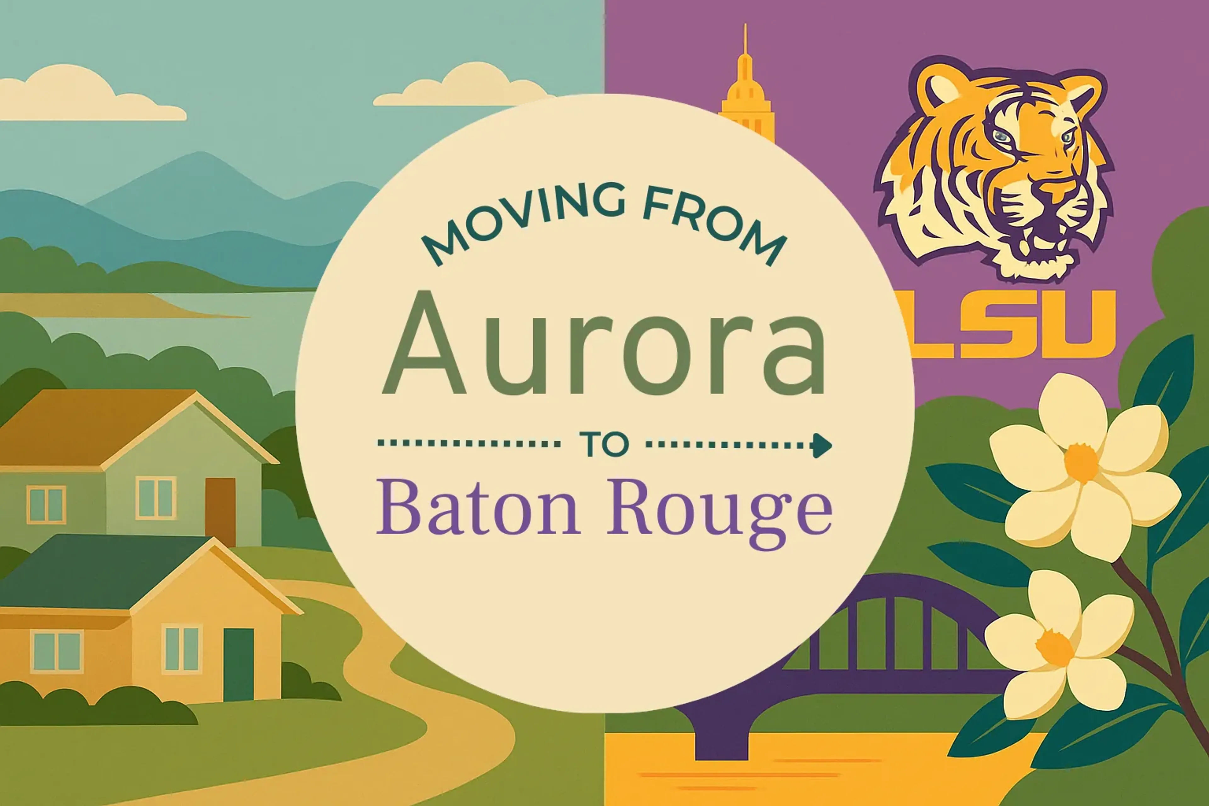 Side-by-side comparison of Aurora to Baton Rouge moving companies