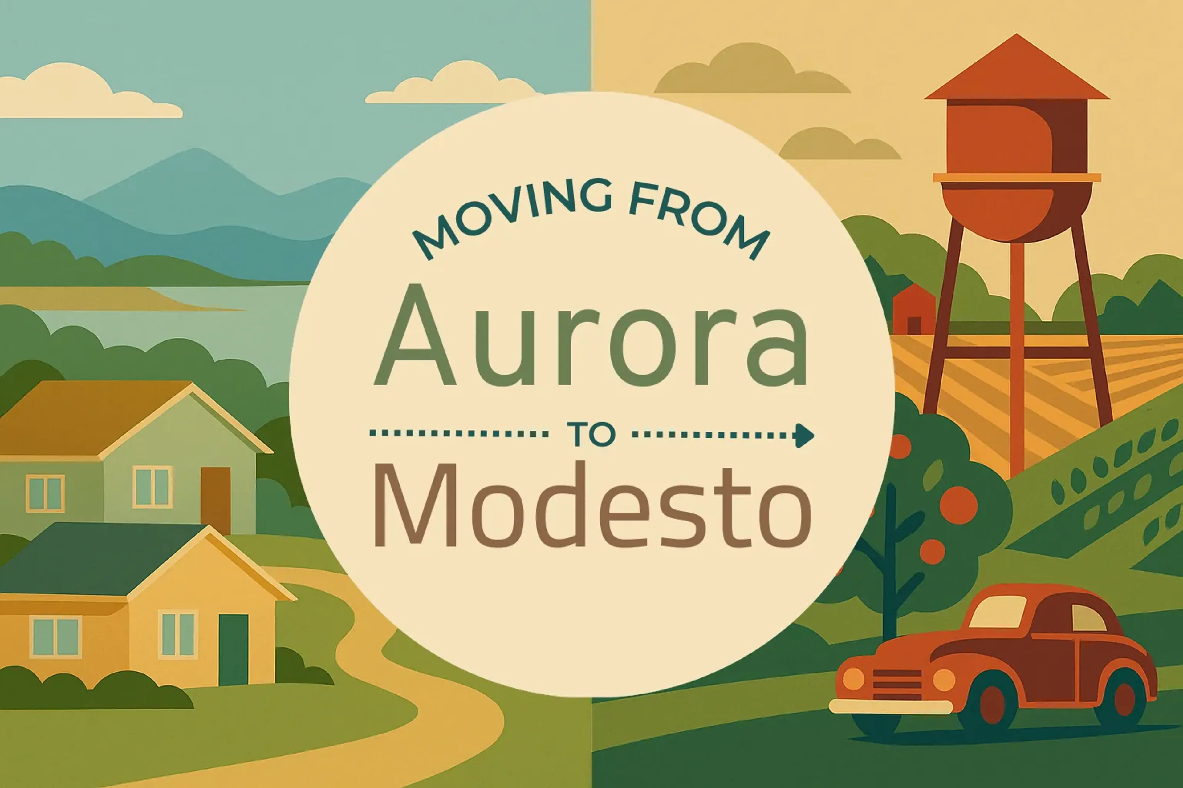 Side-by-side comparison of Aurora to Modesto moving companies