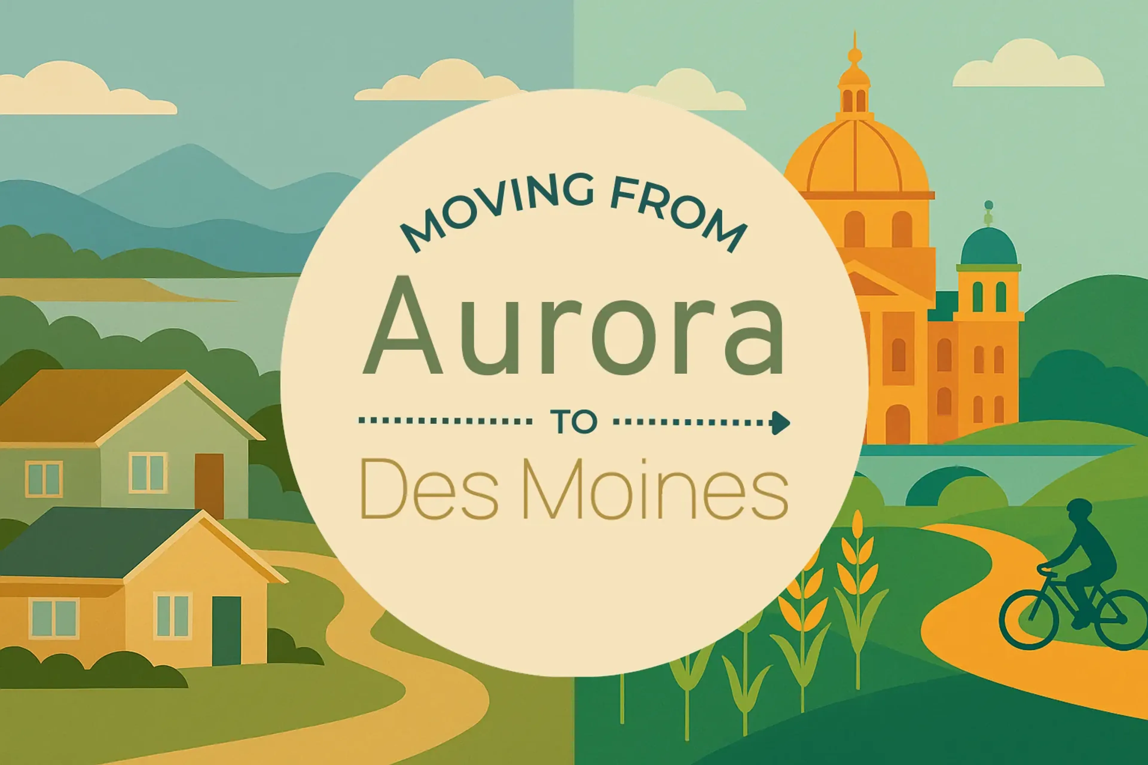 Side-by-side comparison of Aurora to Des Moines moving companies