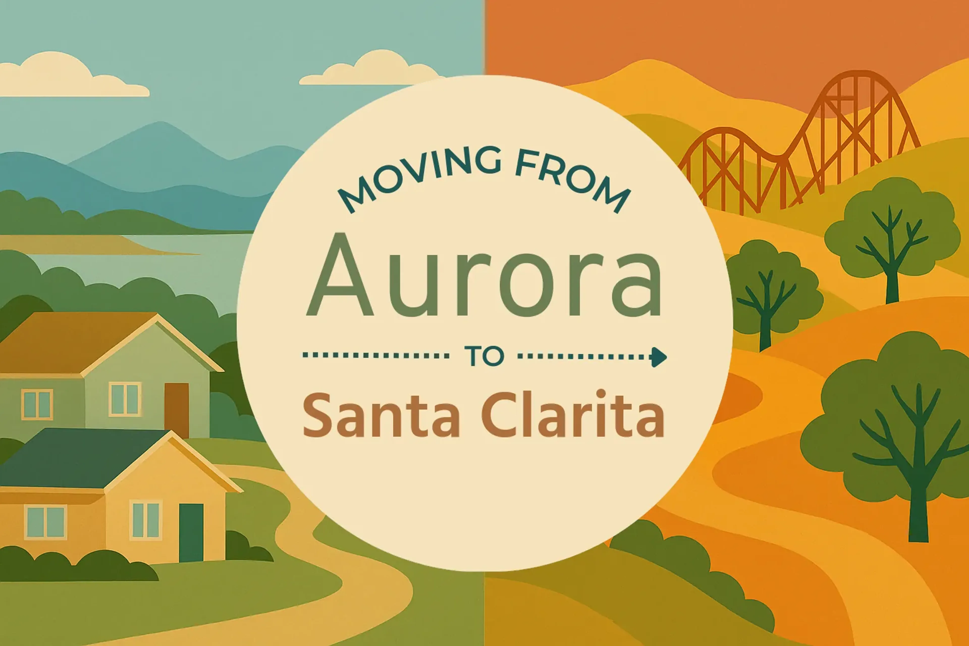Side-by-side comparison of Aurora to Santa Clarita moving companies