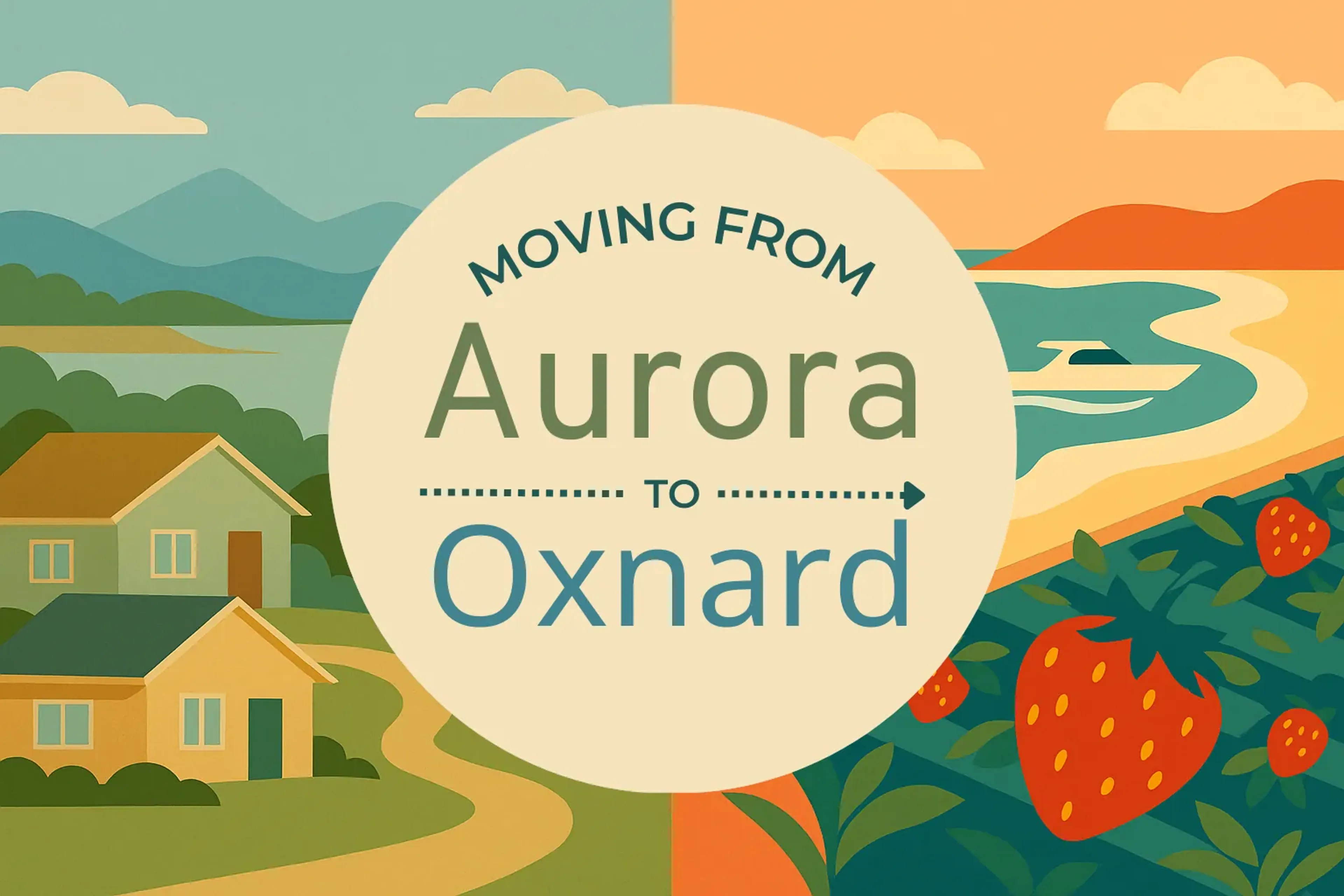 Side-by-side comparison of Aurora to Oxnard moving companies
