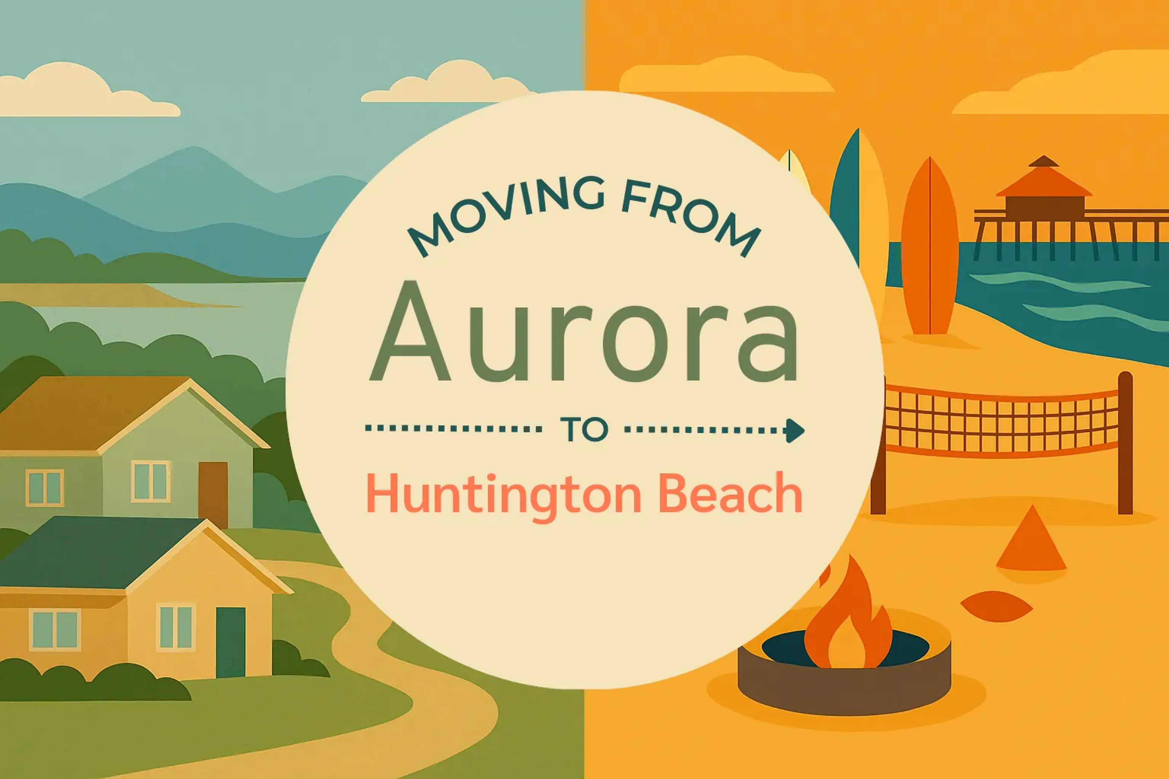 Side-by-side comparison of Aurora to Huntington Beach moving companies