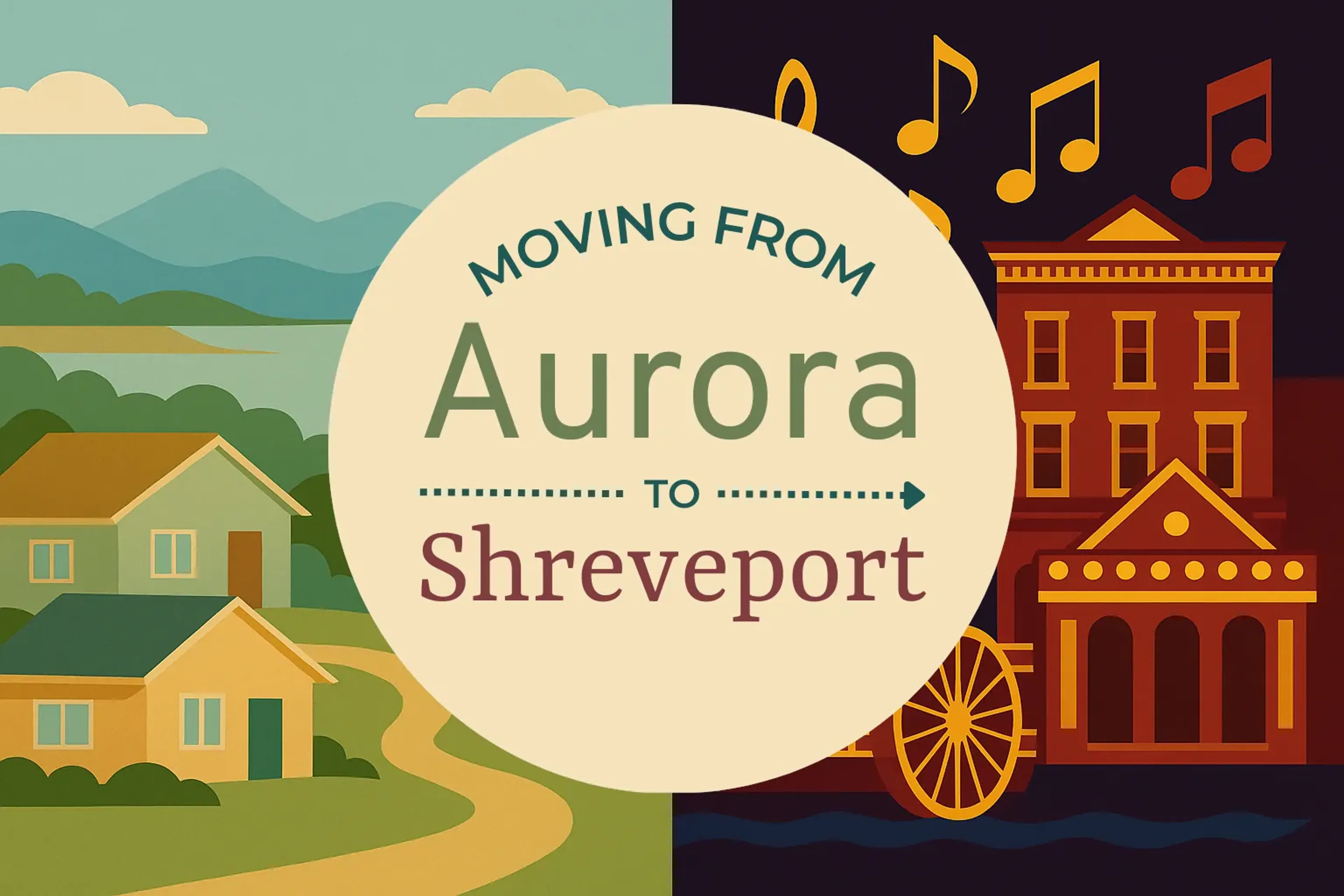 Side-by-side comparison of Aurora to Shreveport moving companies