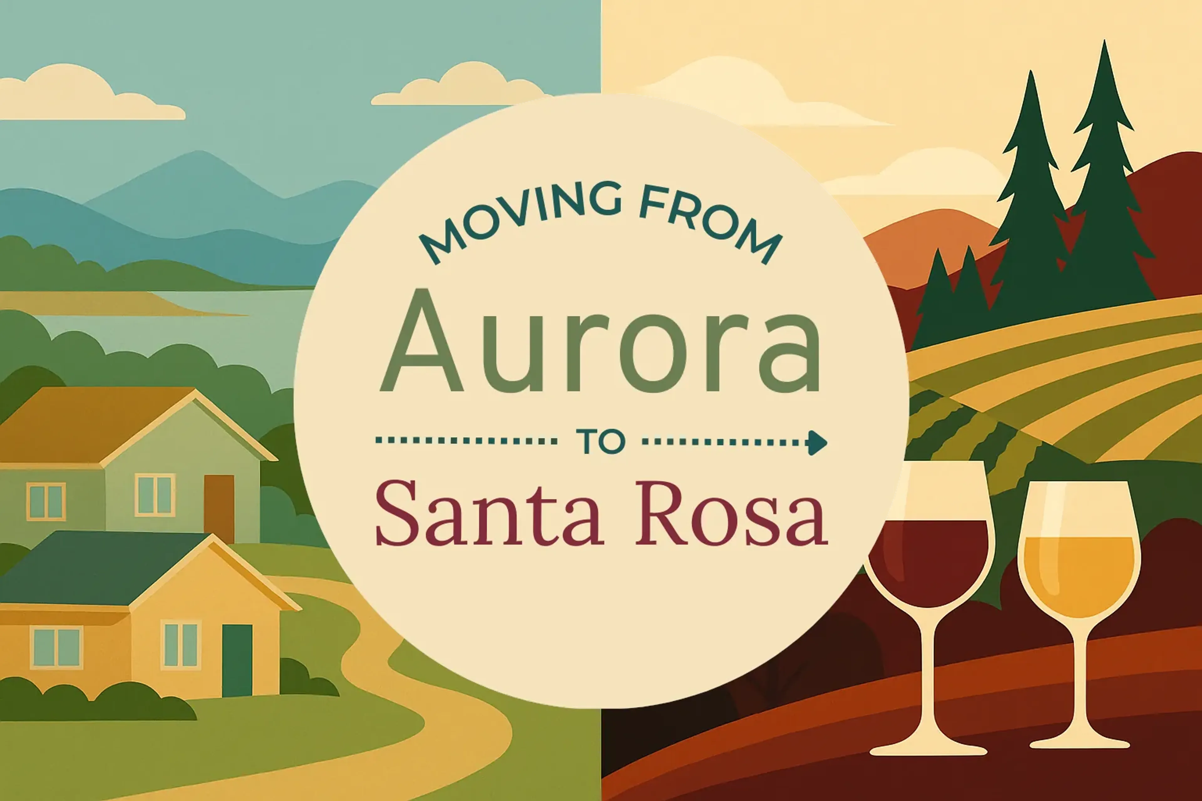 Side-by-side comparison of Aurora to Santa Rosa moving companies