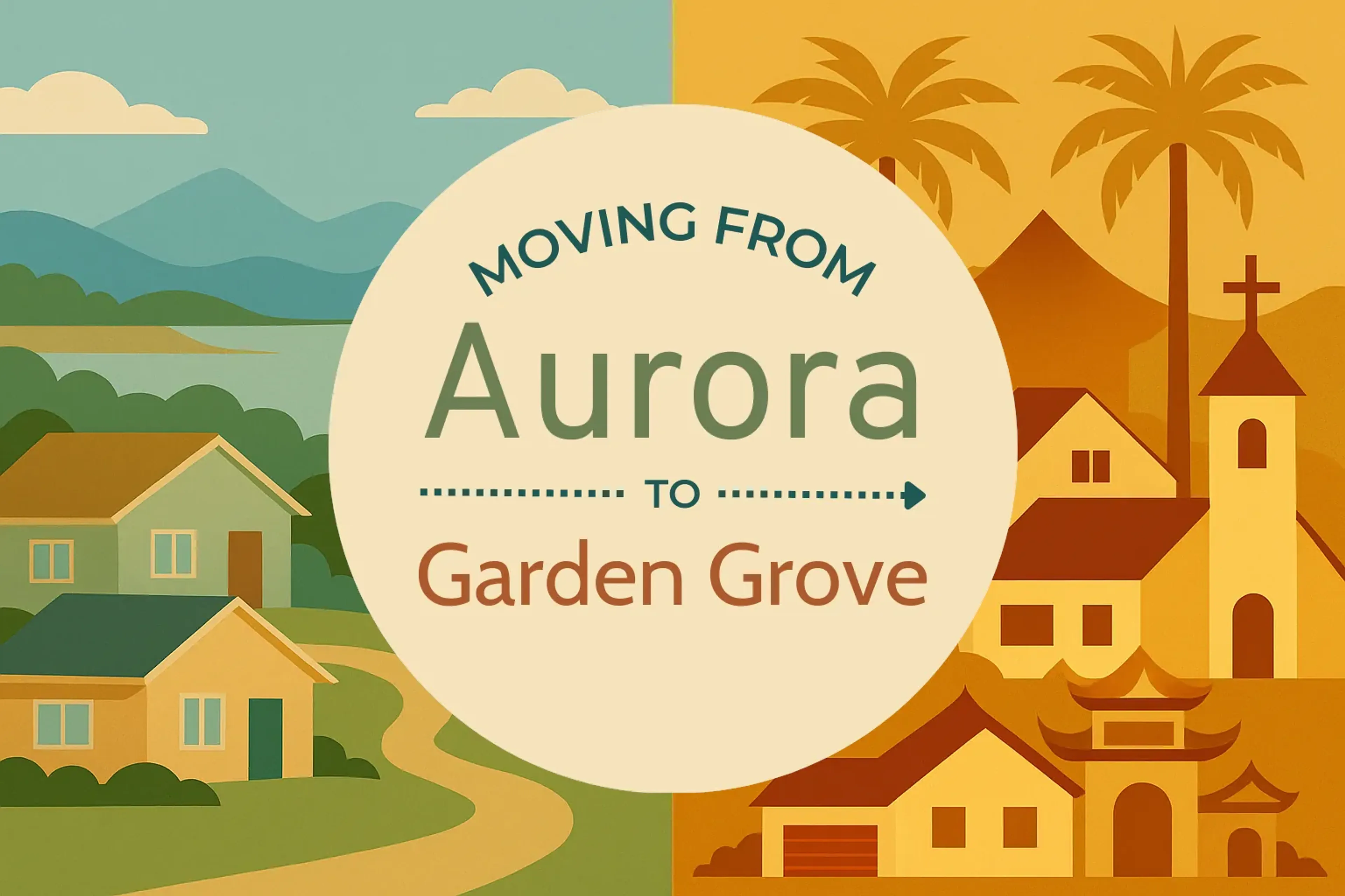 Side-by-side comparison of Aurora to Garden Grove moving companies