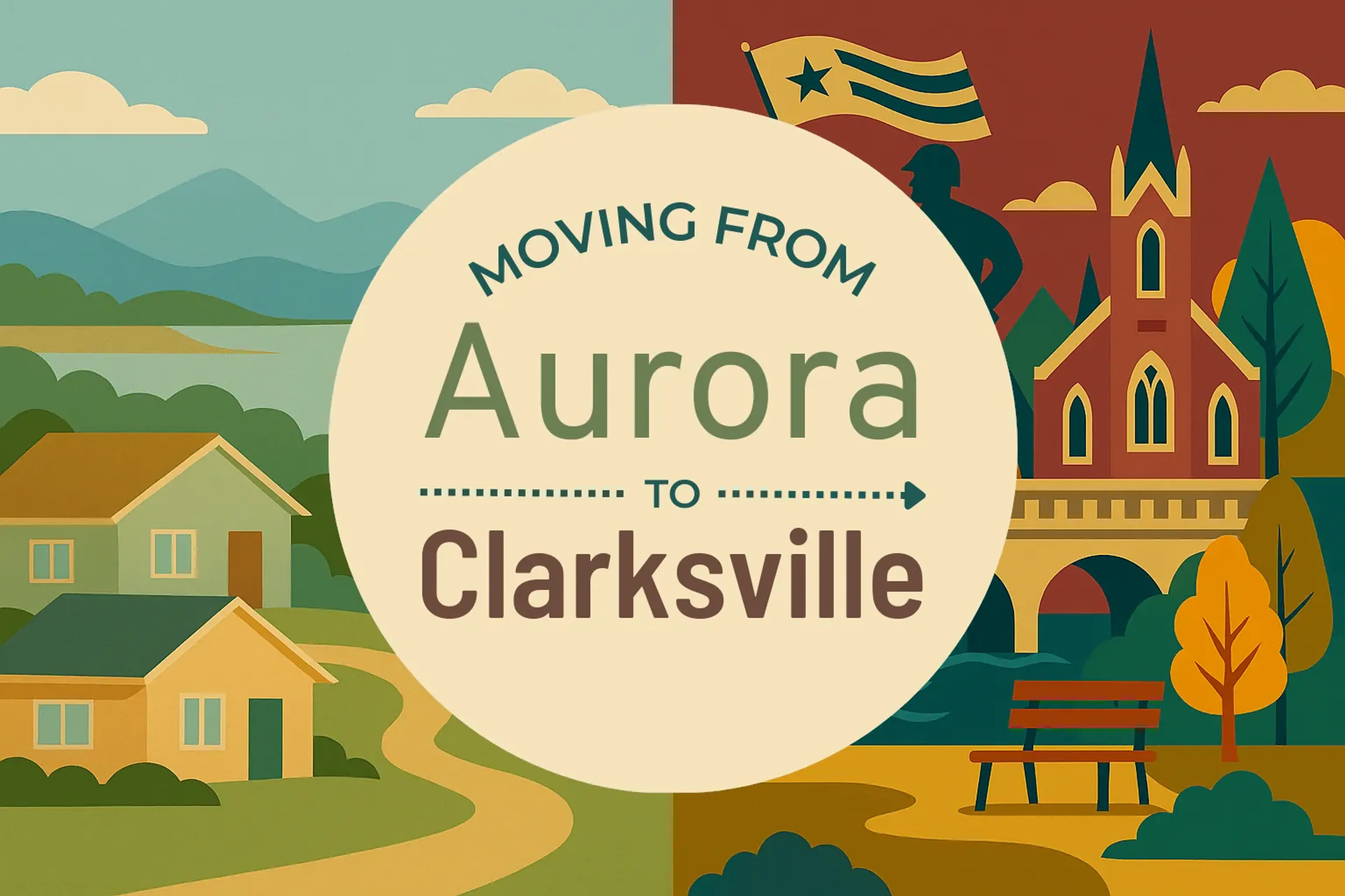 Side-by-side comparison of Aurora to Clarksville moving companies