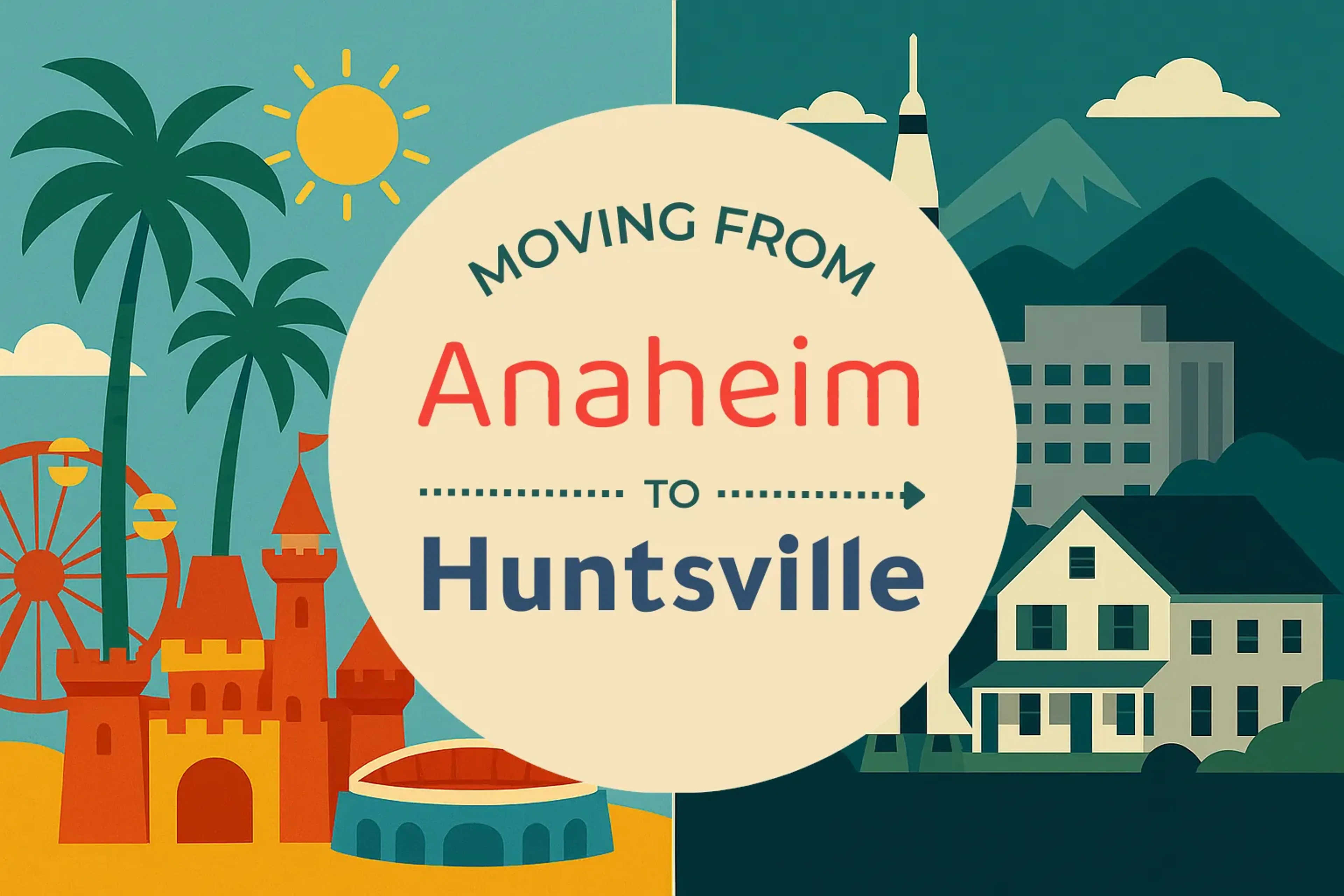 Side-by-side comparison of Anaheim to Huntsville moving companies