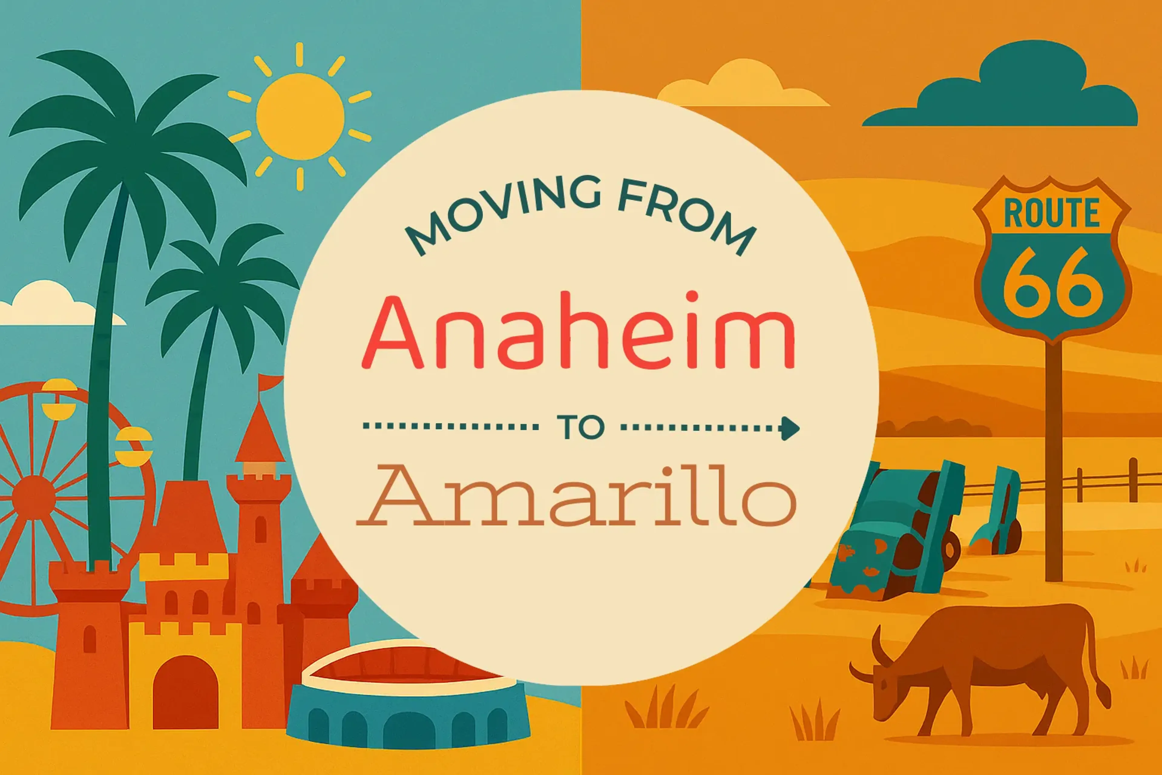 Side-by-side comparison of Anaheim to Amarillo moving companies