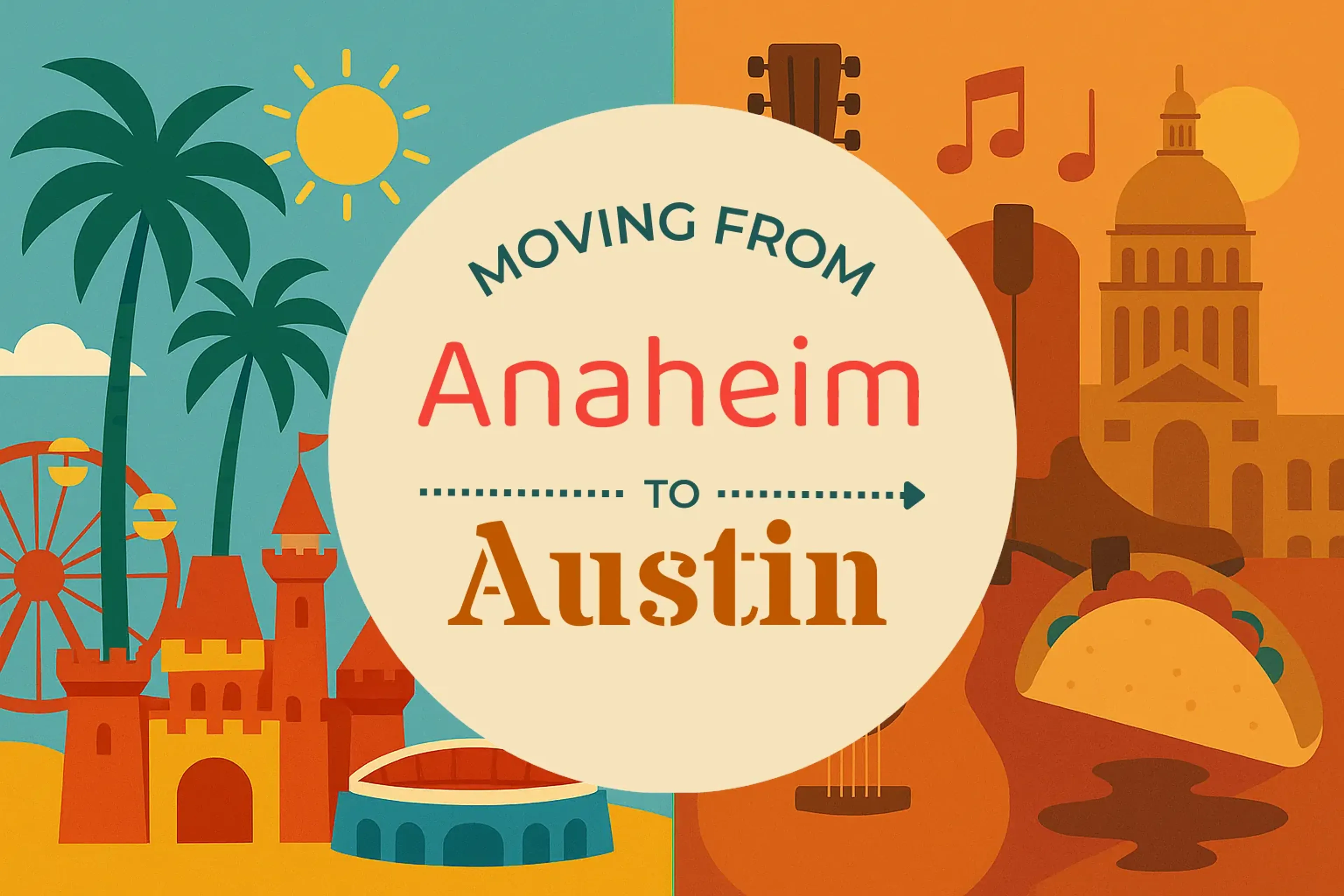 Side-by-side comparison of Anaheim to Austin moving companies