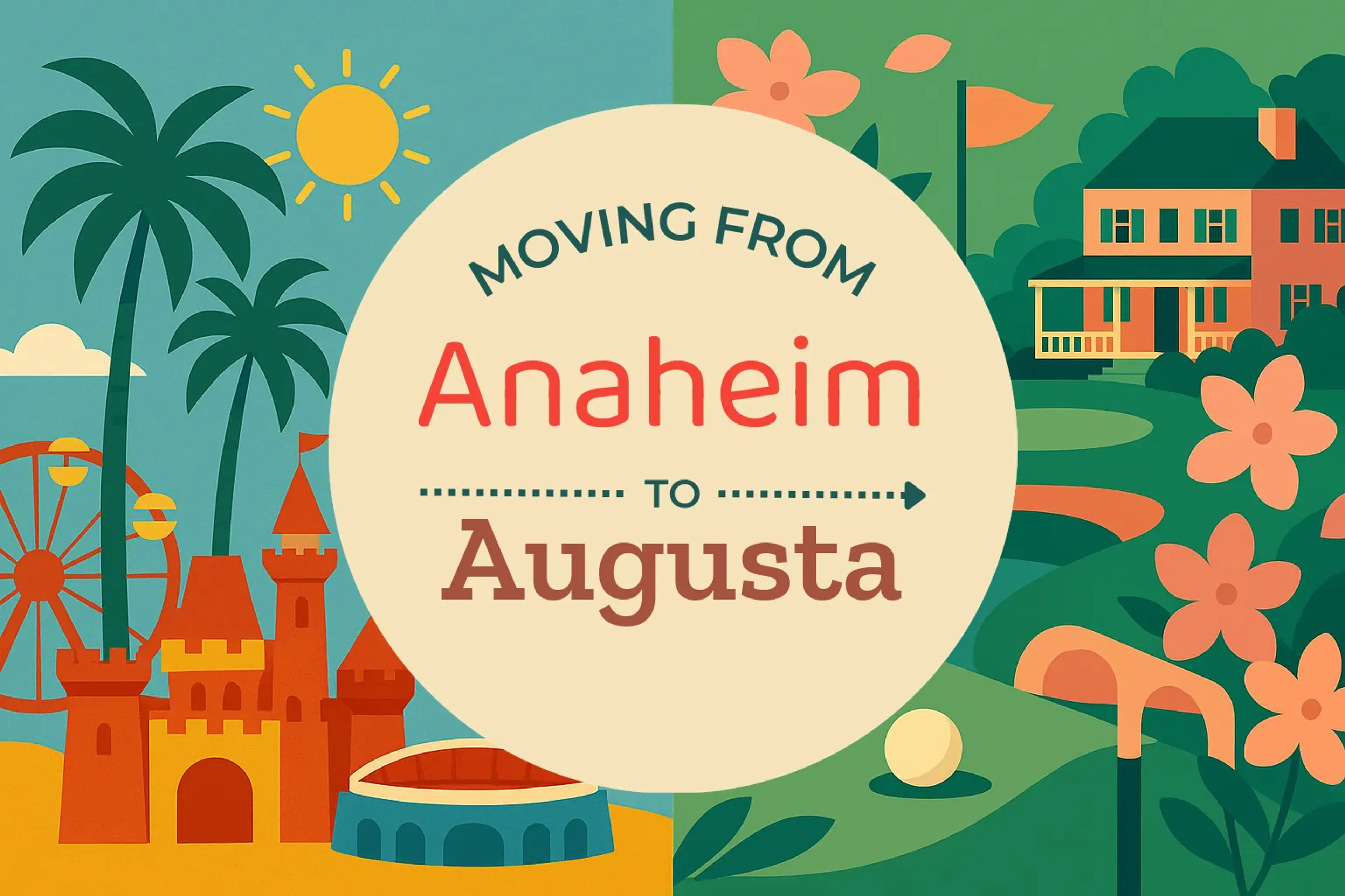 Side-by-side comparison of Anaheim to Augusta moving companies