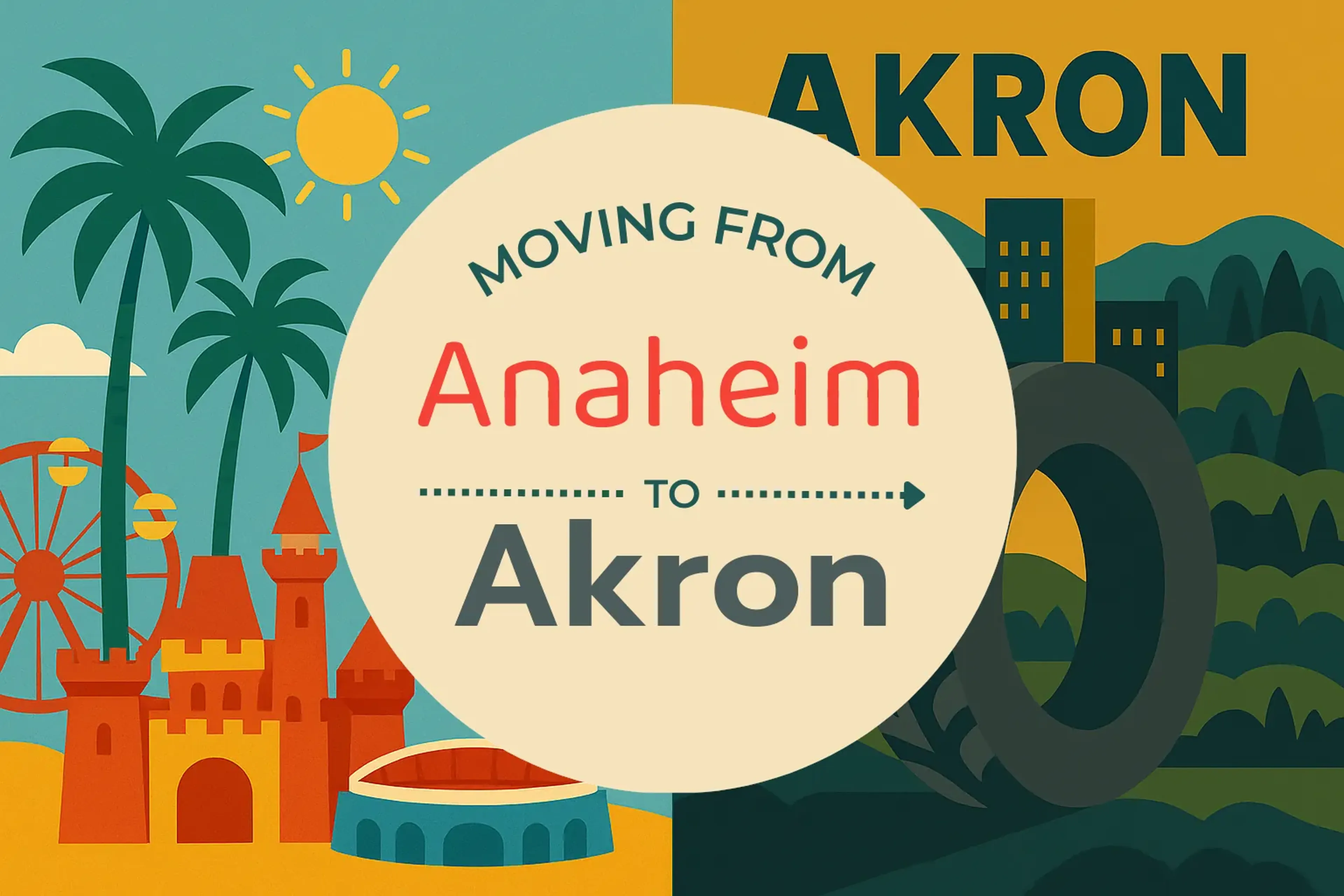 Side-by-side comparison of Anaheim to Akron moving companies