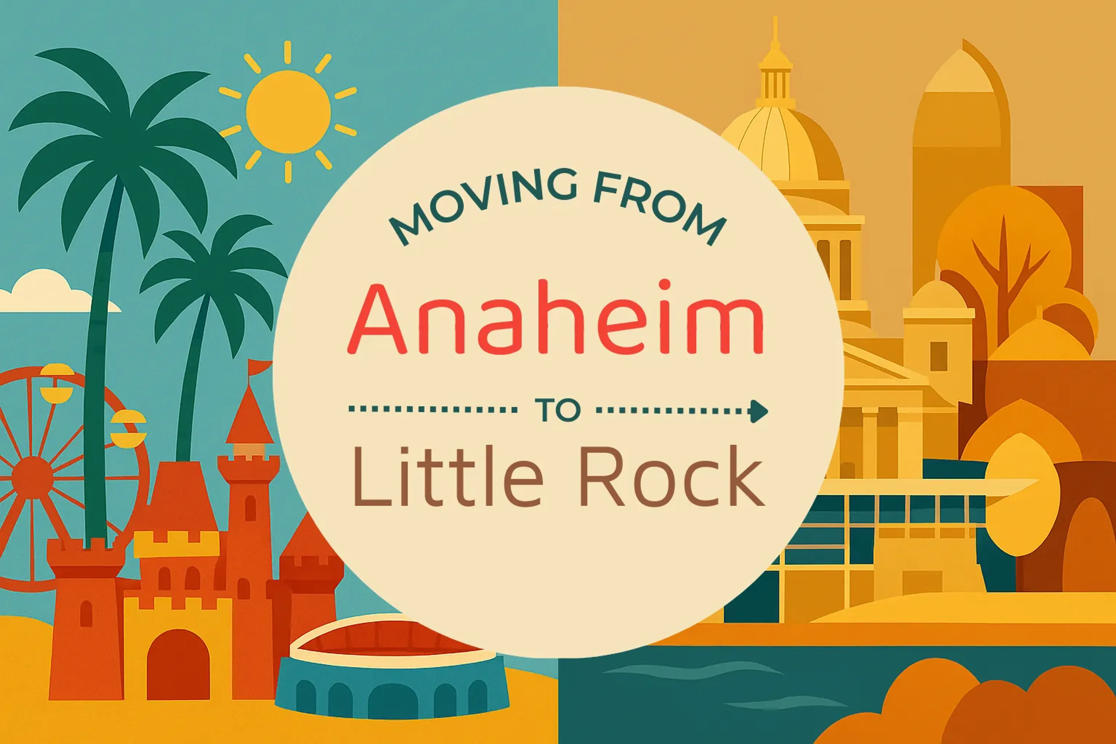 Side-by-side comparison of Anaheim to Little Rock moving companies