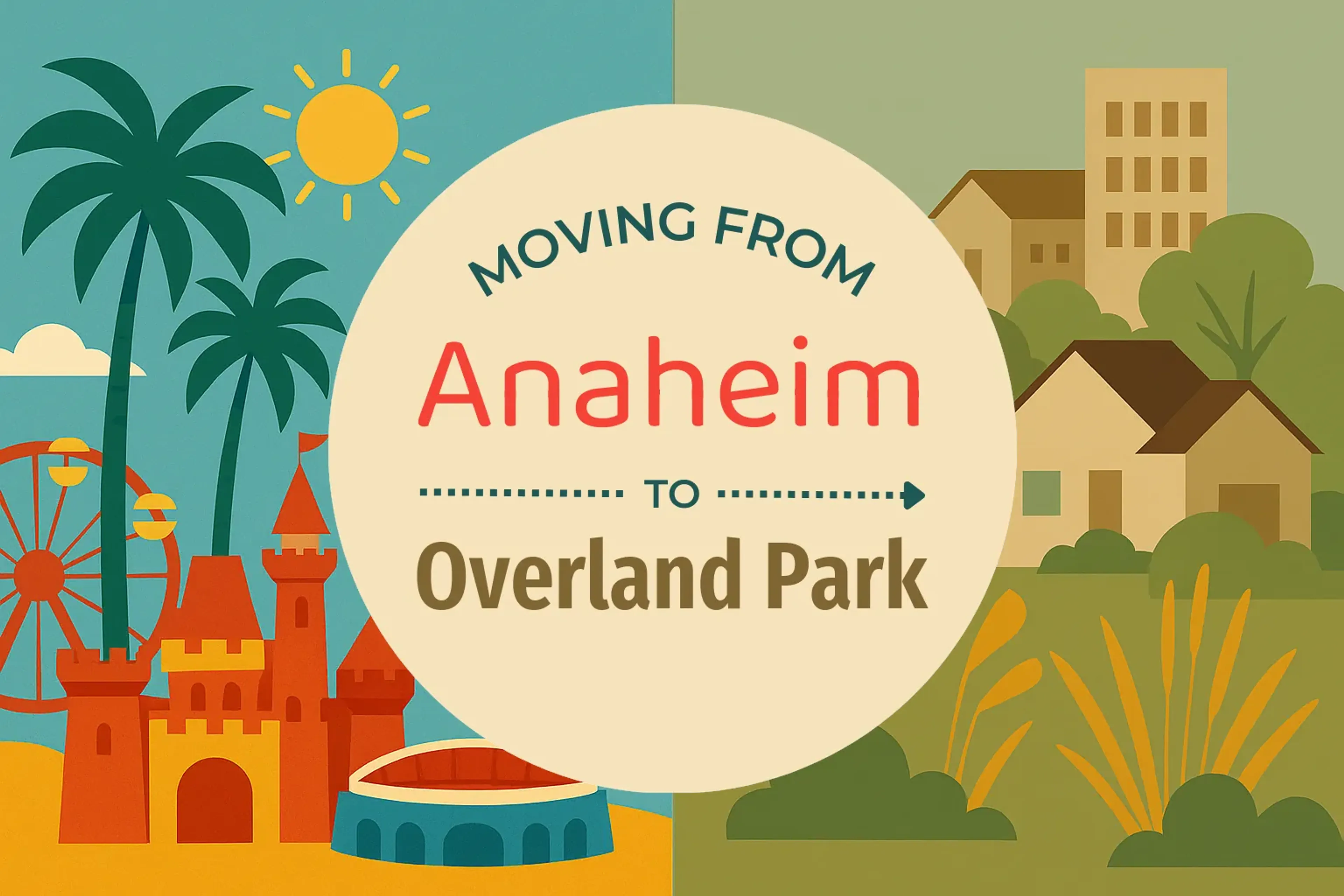 Side-by-side comparison of Anaheim to Overland Park moving companies