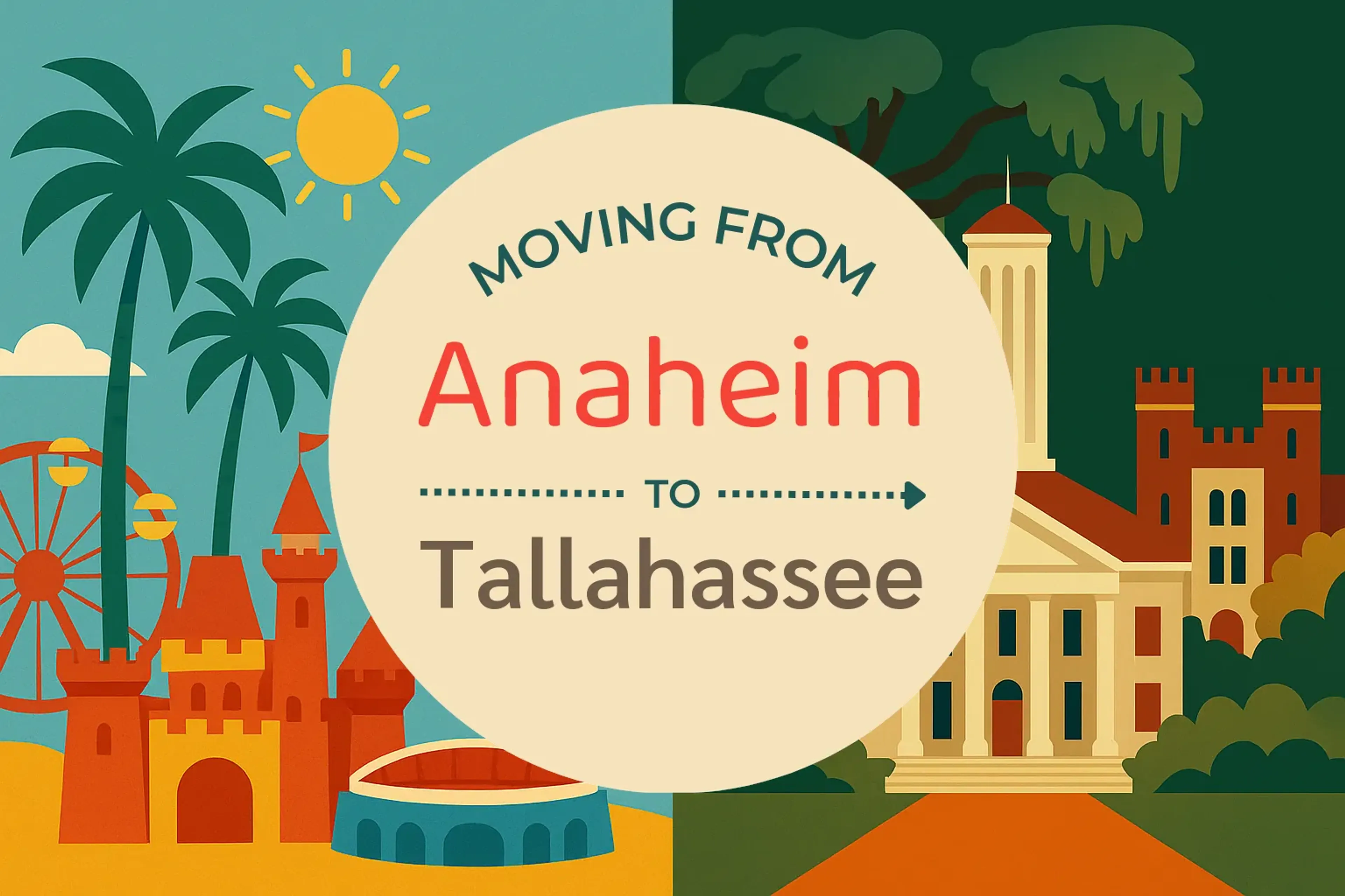 Side-by-side comparison of Anaheim to Tallahassee moving companies