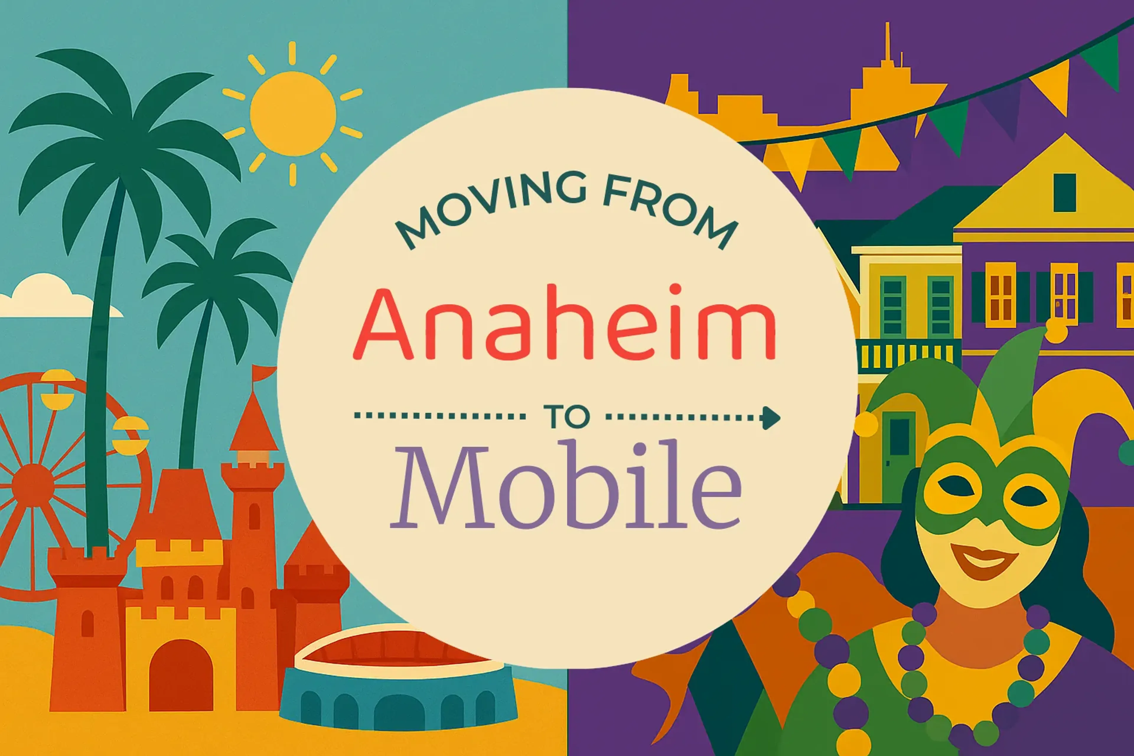 Side-by-side comparison of Anaheim to Mobile moving companies