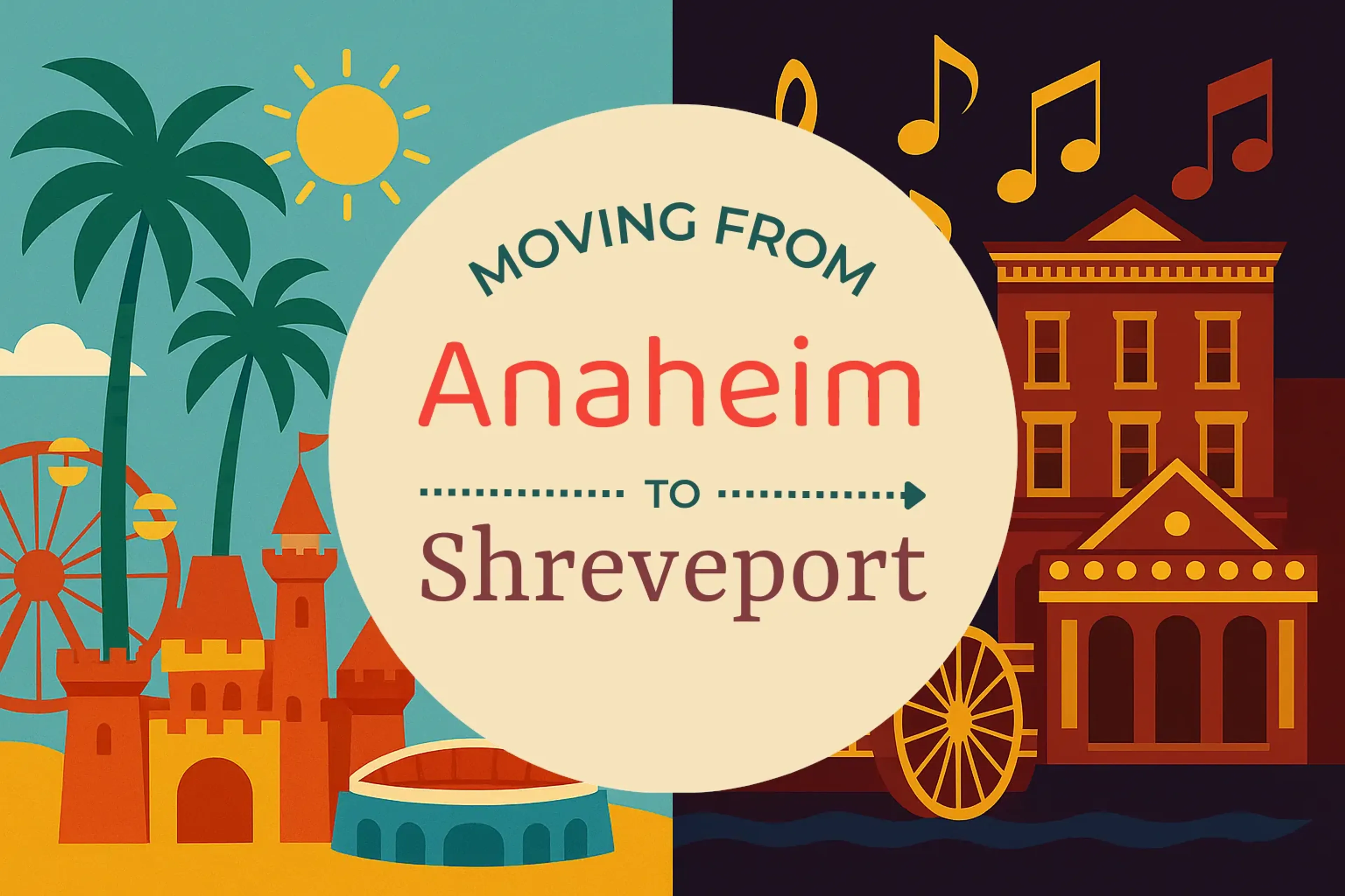 Side-by-side comparison of Anaheim to Shreveport moving companies