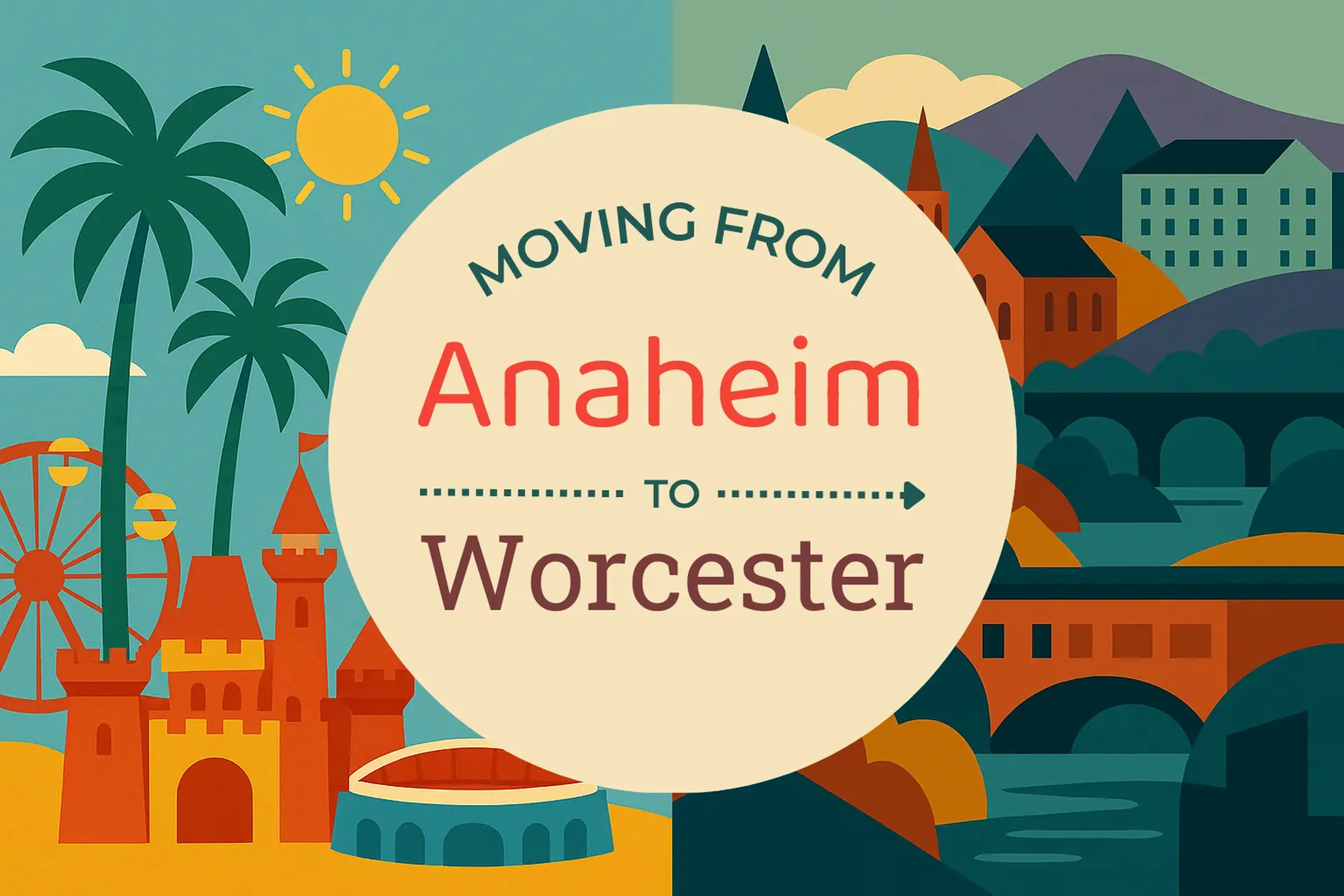 Side-by-side comparison of Anaheim to Worcester moving companies