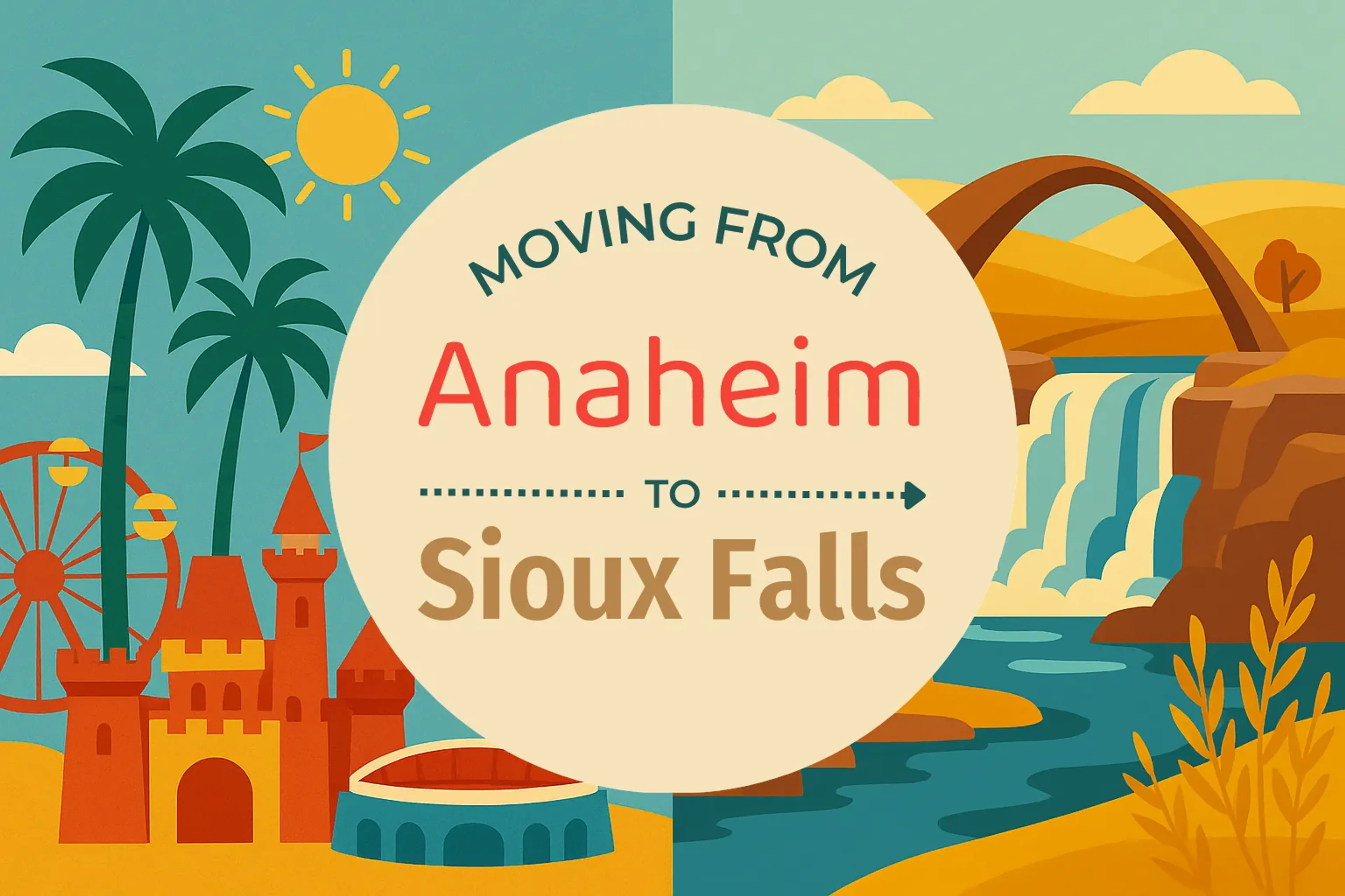 Side-by-side comparison of Anaheim to Sioux Falls moving companies