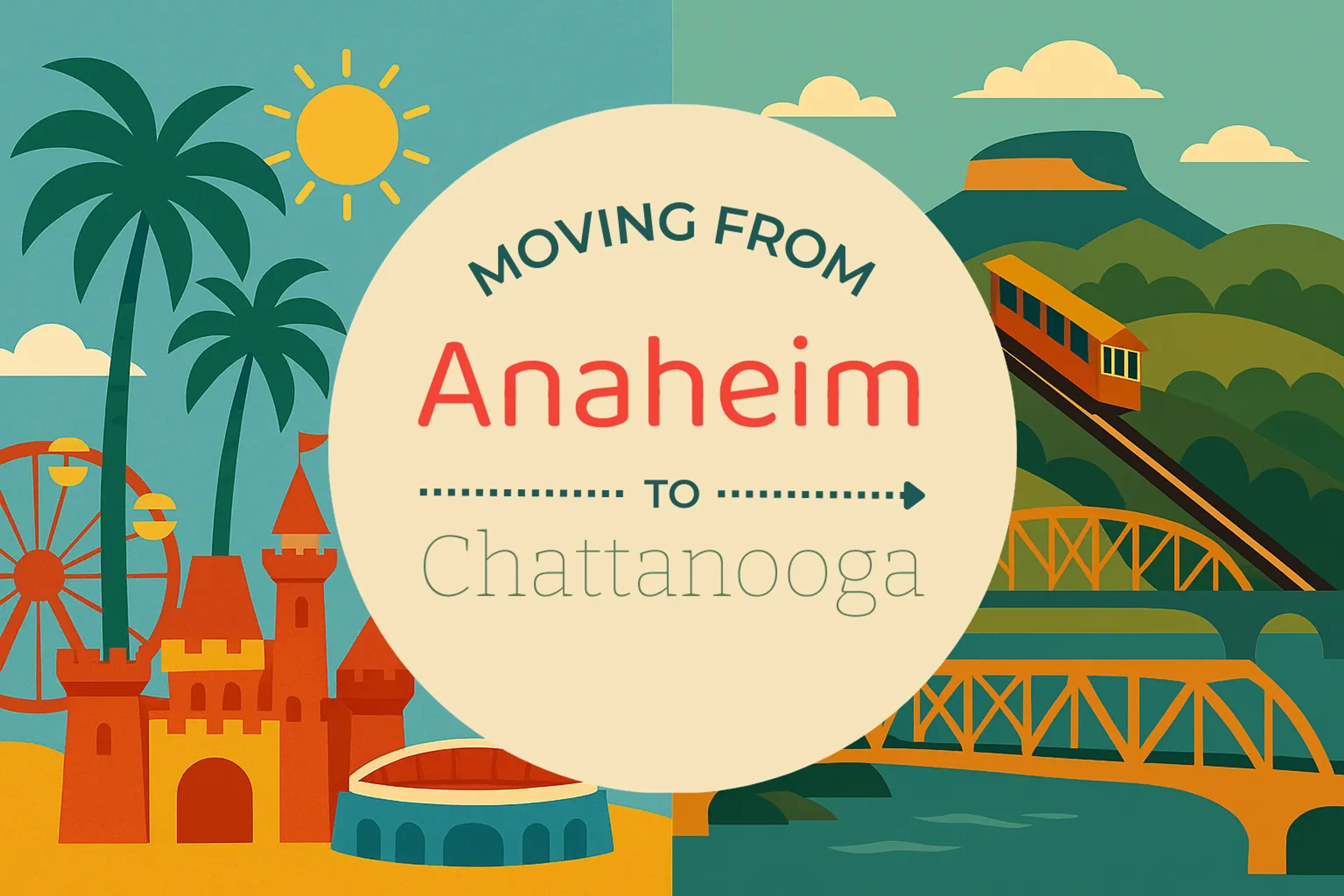 Side-by-side comparison of Anaheim to Chattanooga moving companies