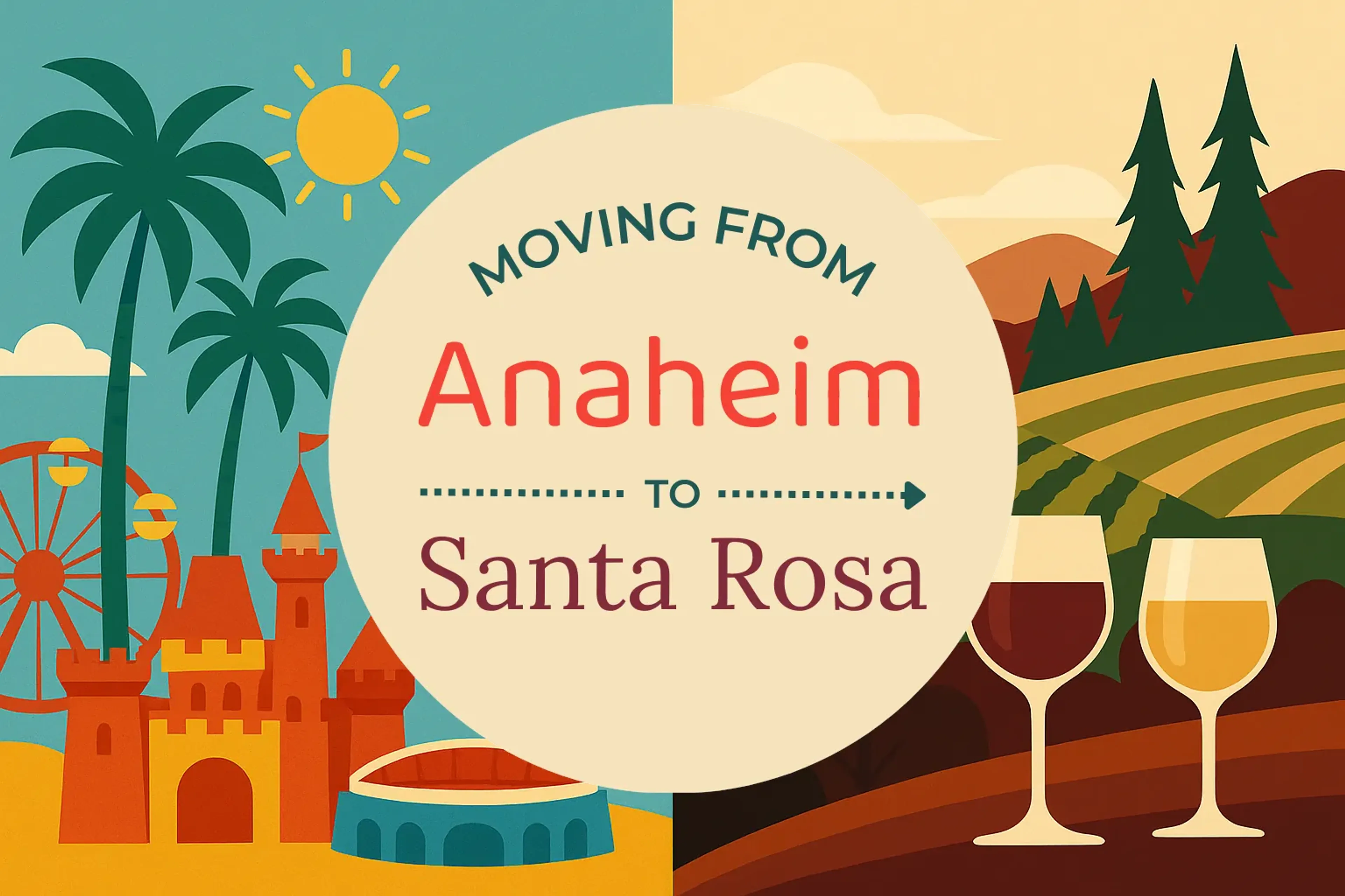 Side-by-side comparison of Anaheim to Santa Rosa moving companies