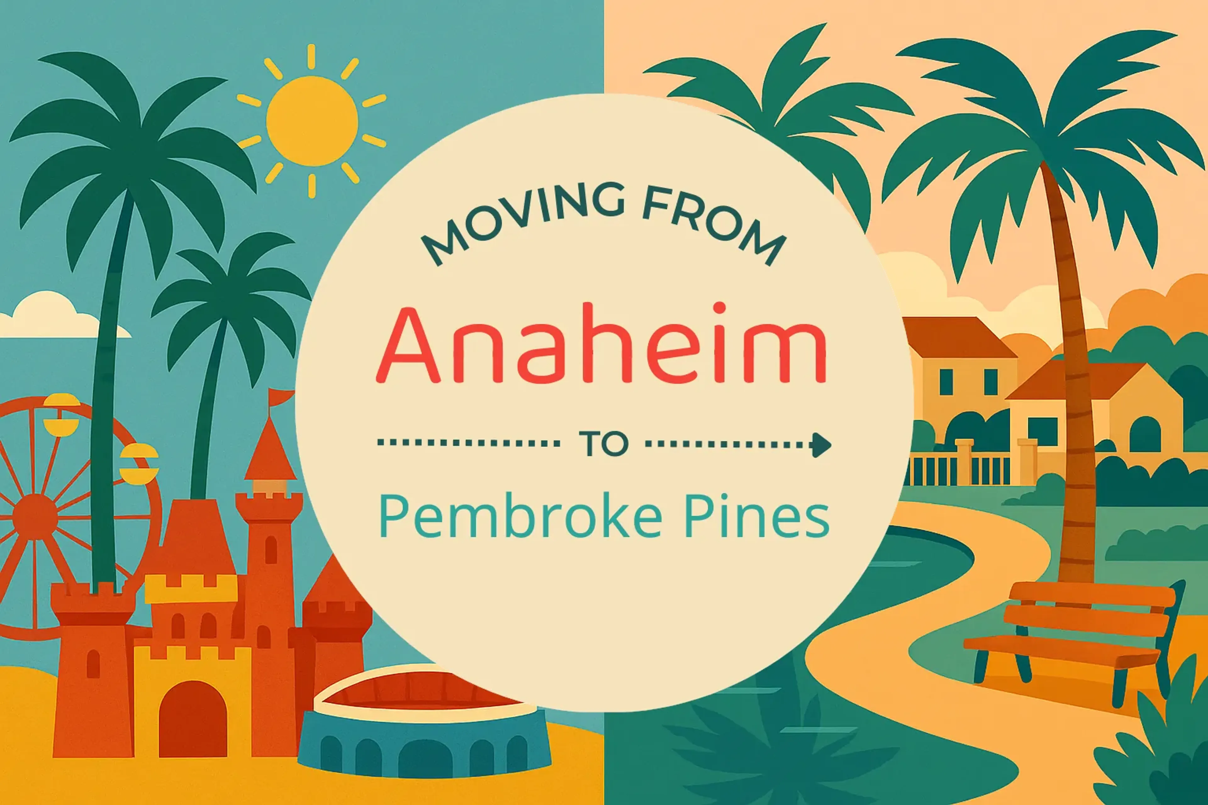 Side-by-side comparison of Anaheim to Pembroke Pines moving companies
