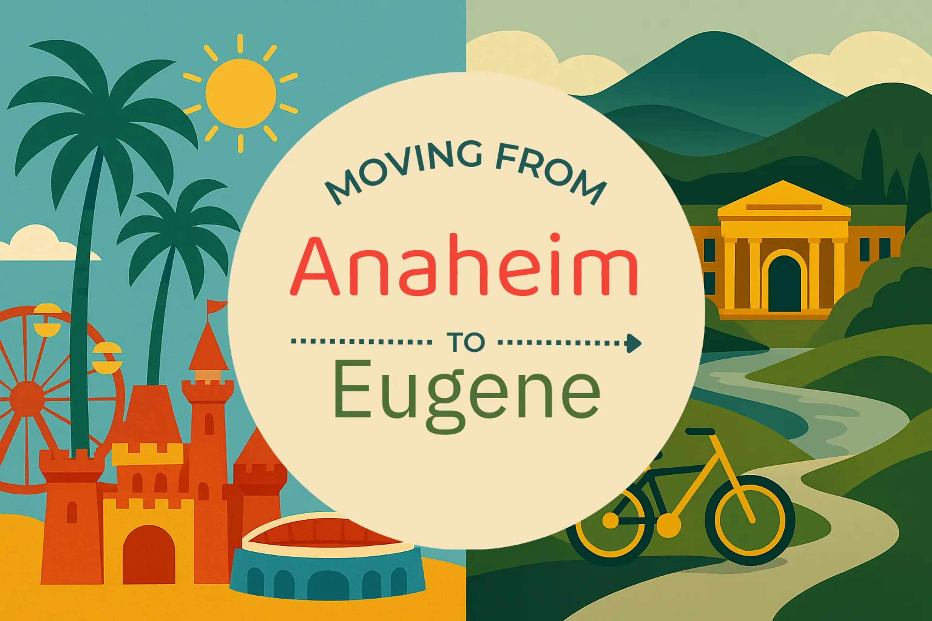 Side-by-side comparison of Anaheim to Eugene moving companies