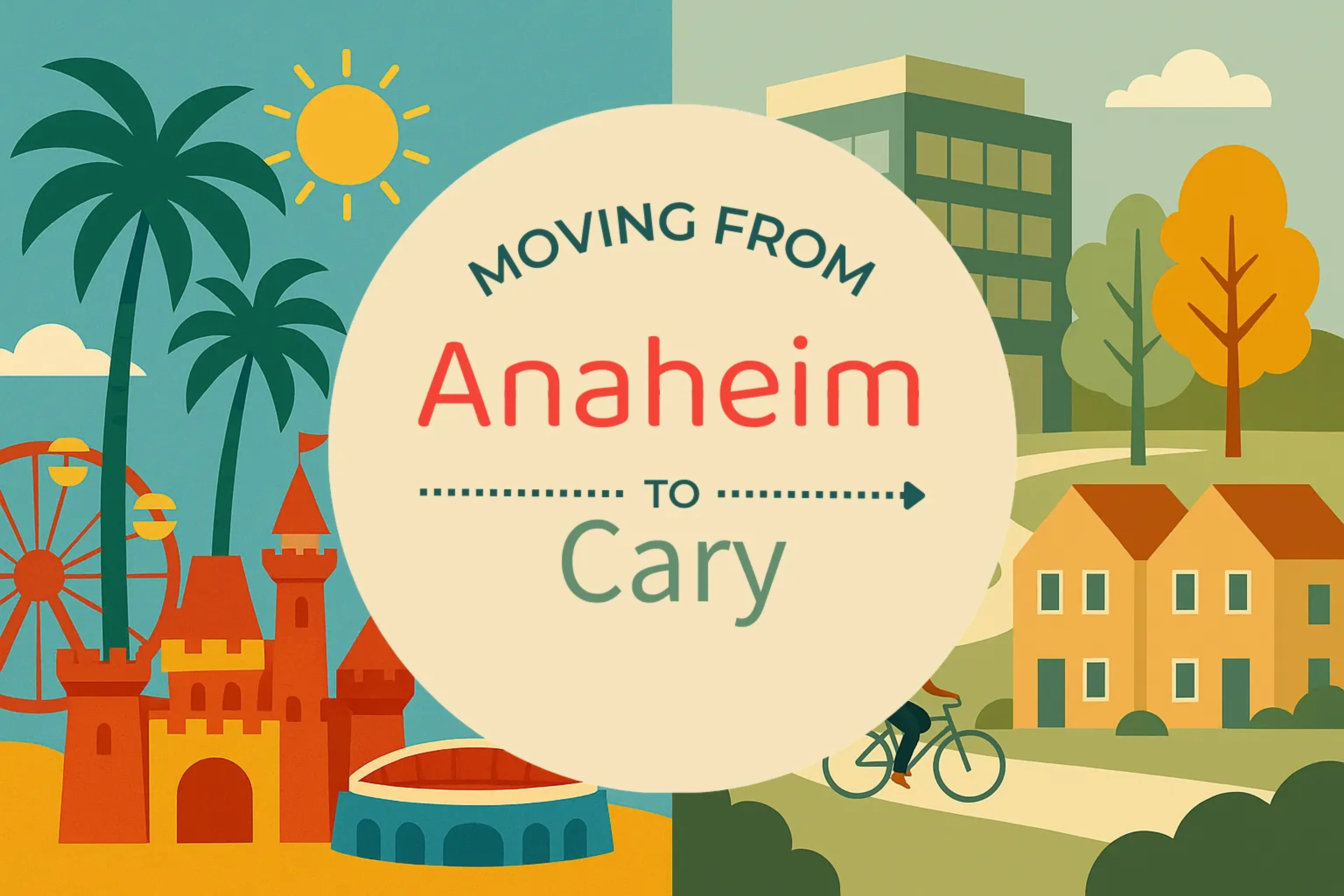 Side-by-side comparison of Anaheim to Cary moving companies