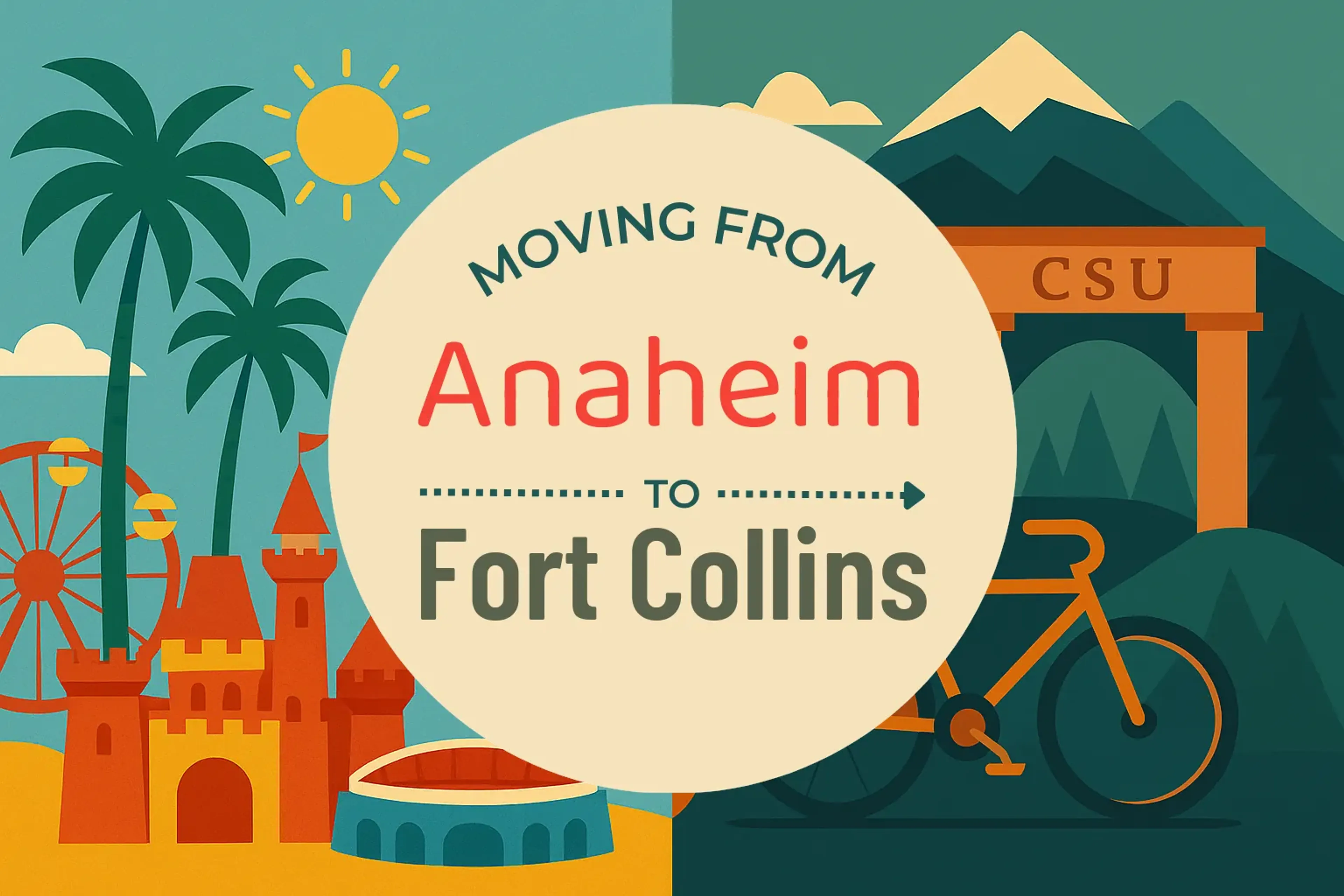 Side-by-side comparison of Anaheim to Fort Collins moving companies