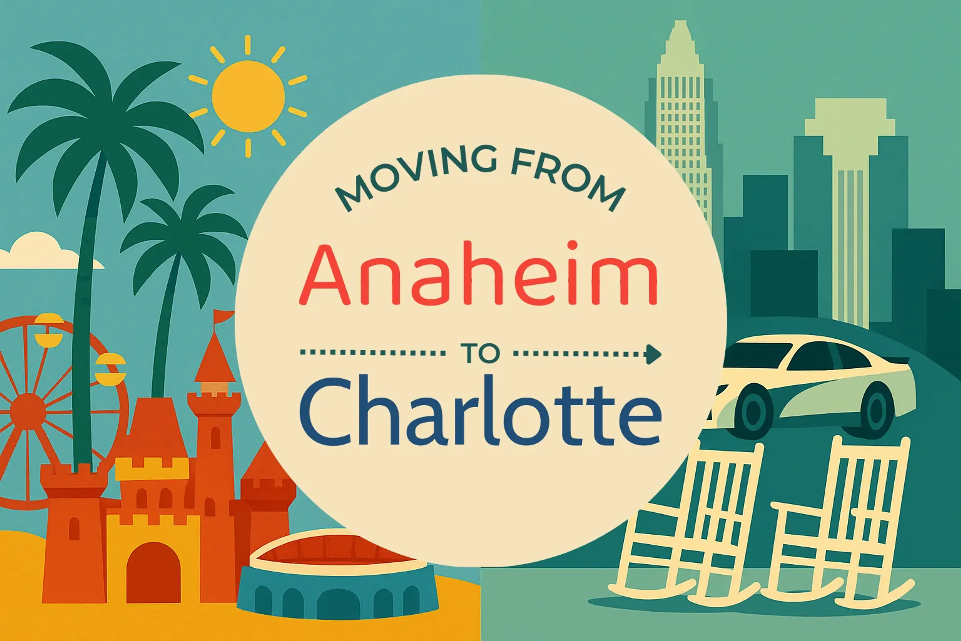 Side-by-side comparison of Anaheim to Charlotte moving companies