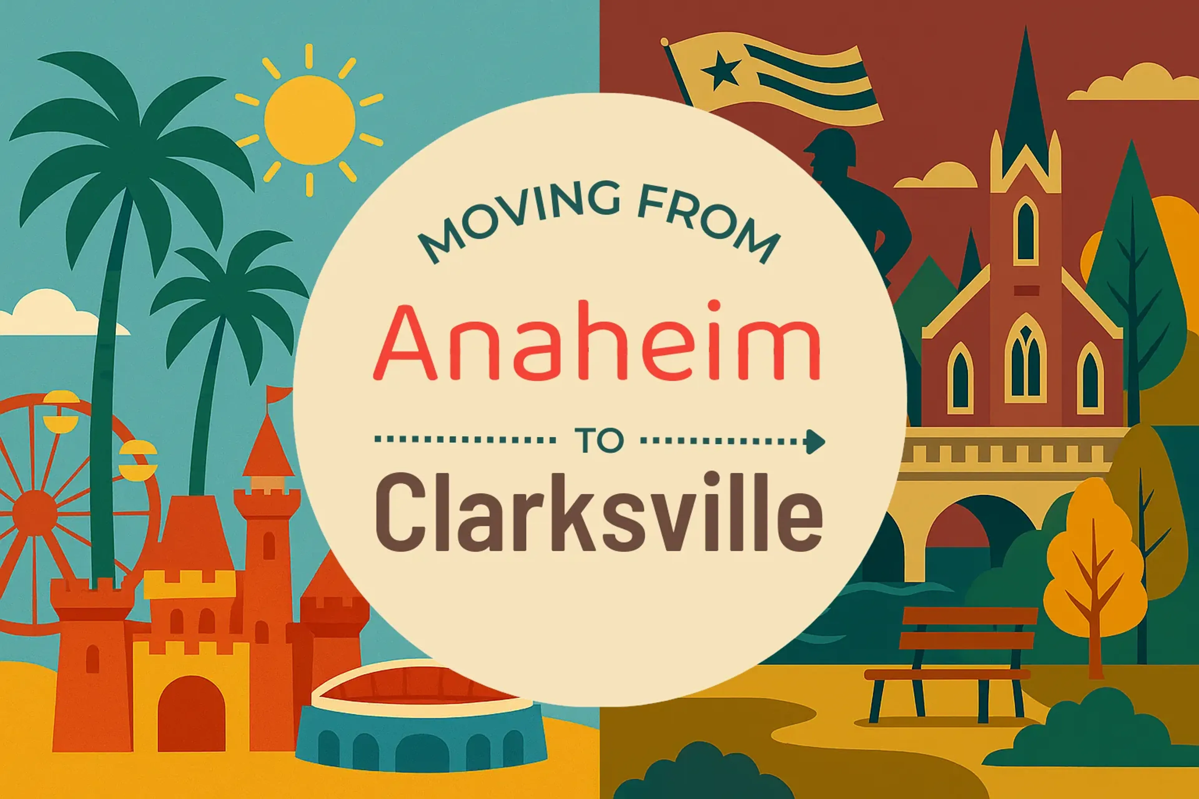 Side-by-side comparison of Anaheim to Clarksville moving companies