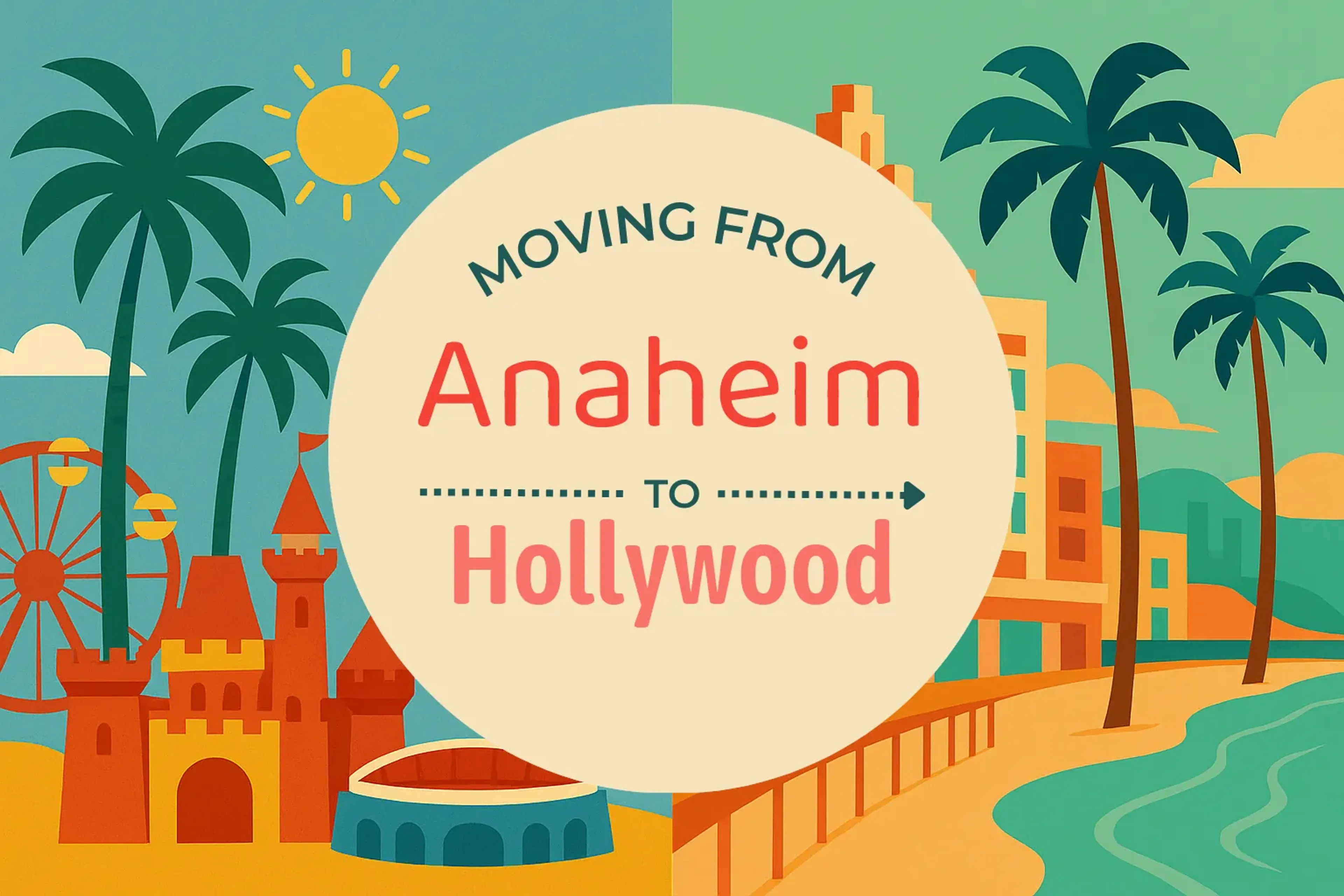 Side-by-side comparison of Anaheim to Hollywood moving companies