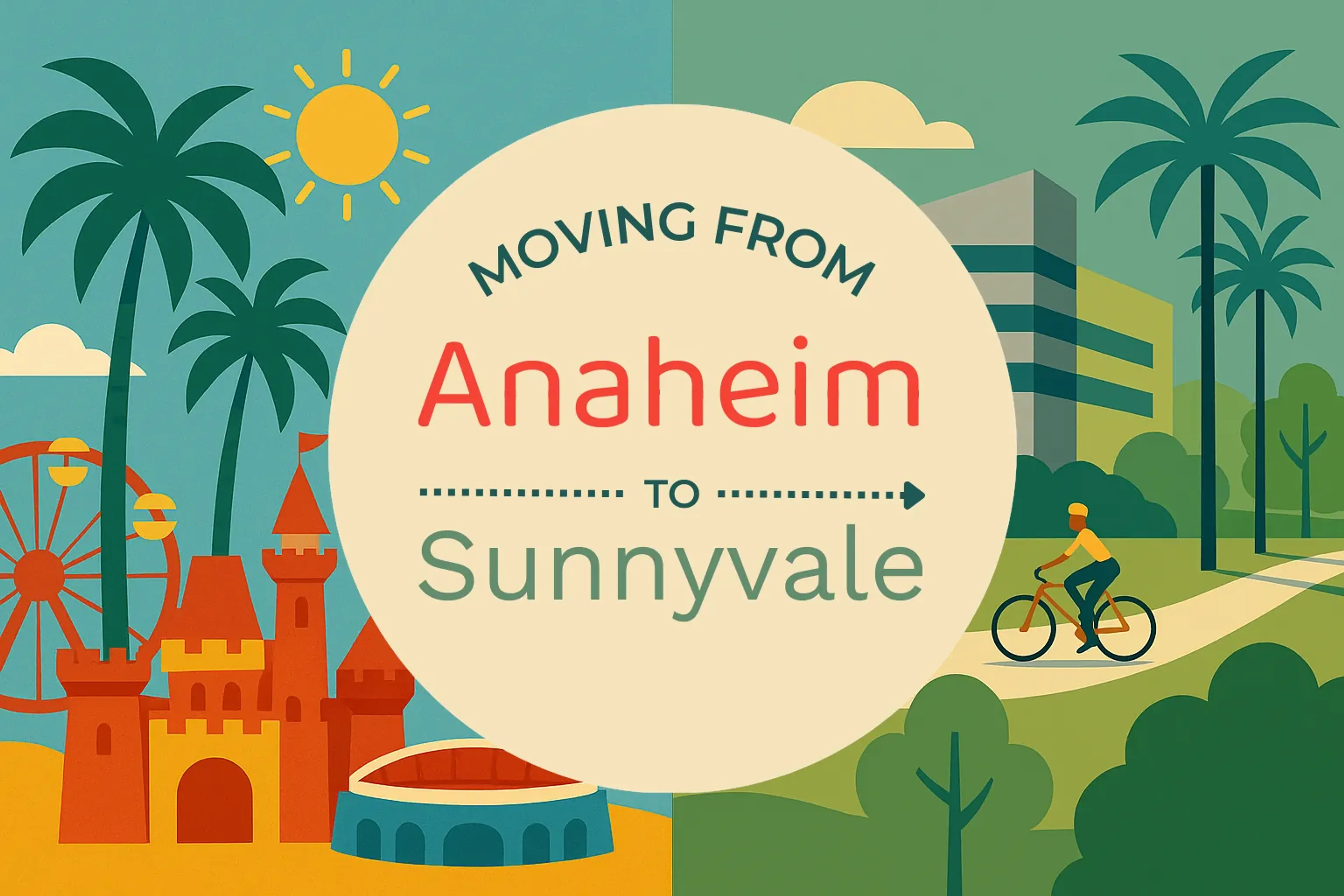Side-by-side comparison of Anaheim to Sunnyvale moving companies