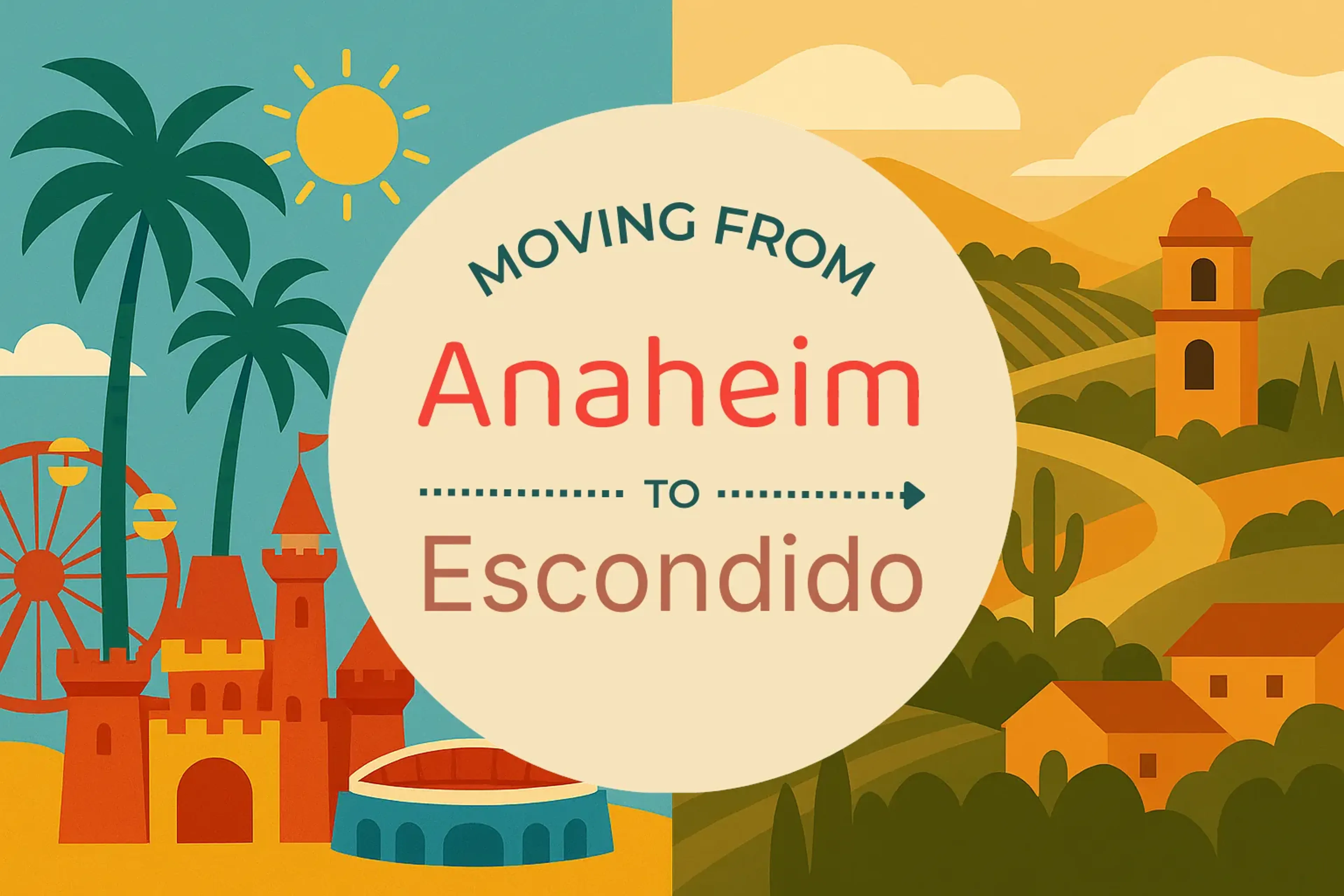Side-by-side comparison of Anaheim to Escondido moving companies