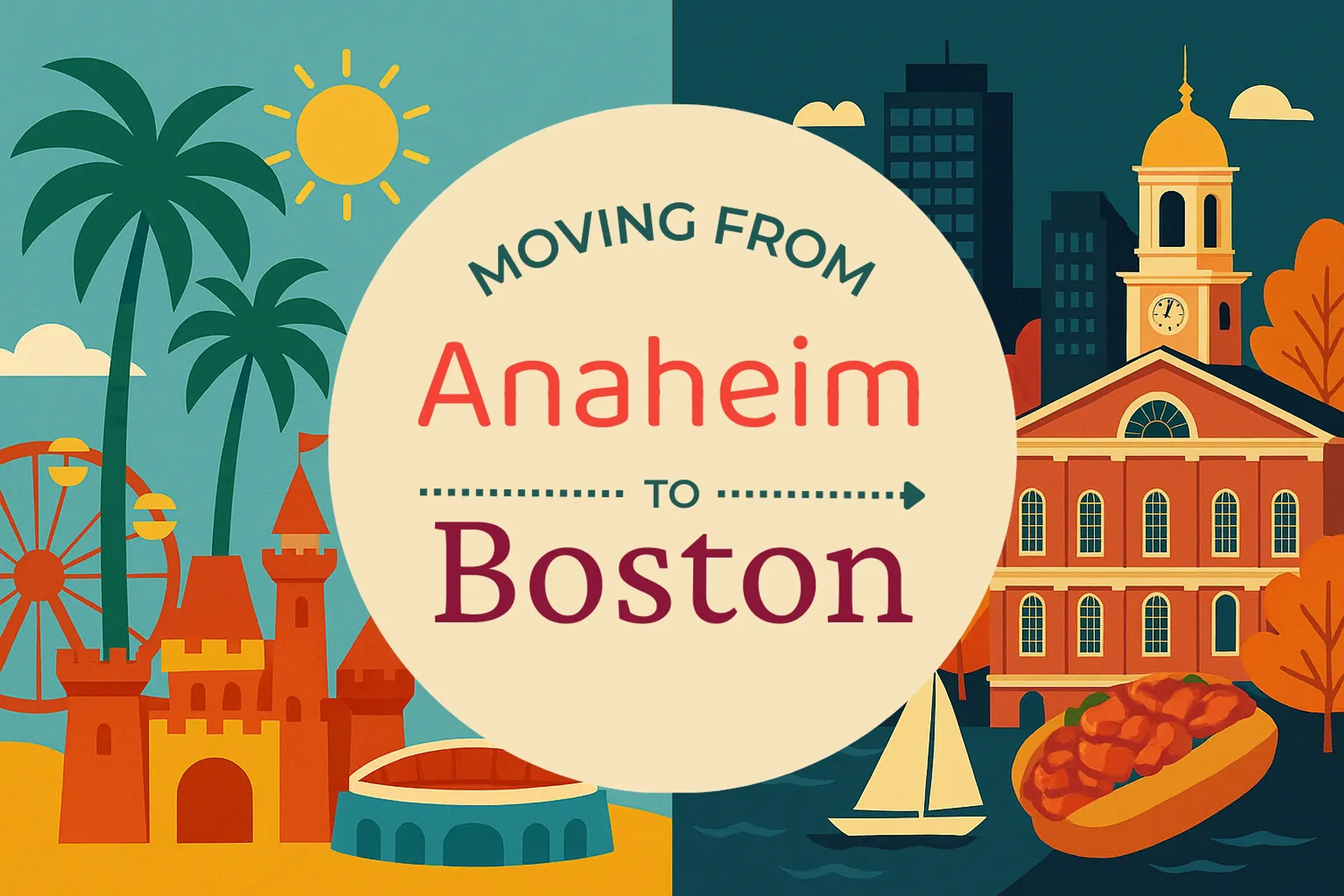 Side-by-side comparison of Anaheim to Boston moving companies
