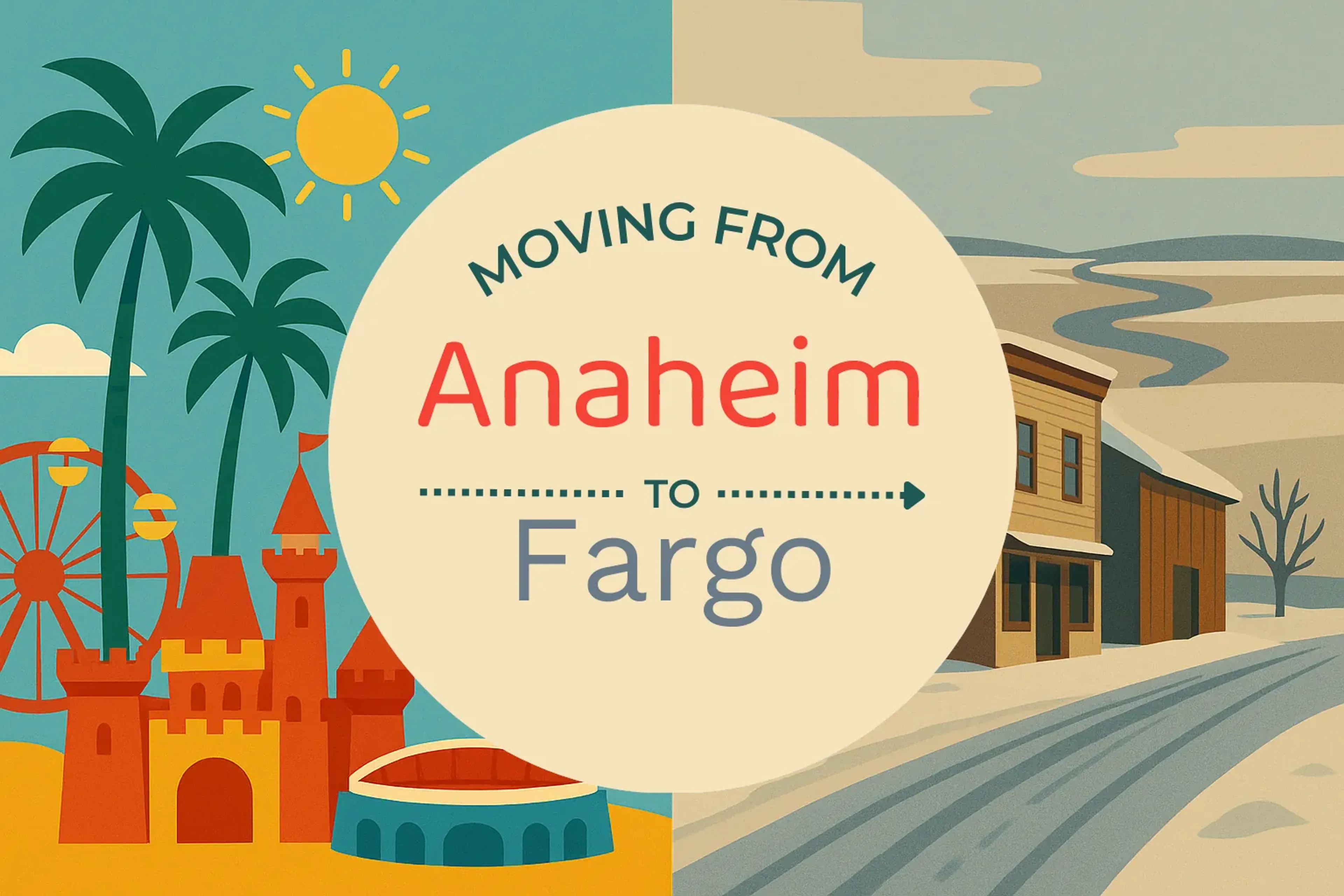 Side-by-side comparison of Anaheim to Fargo moving companies
