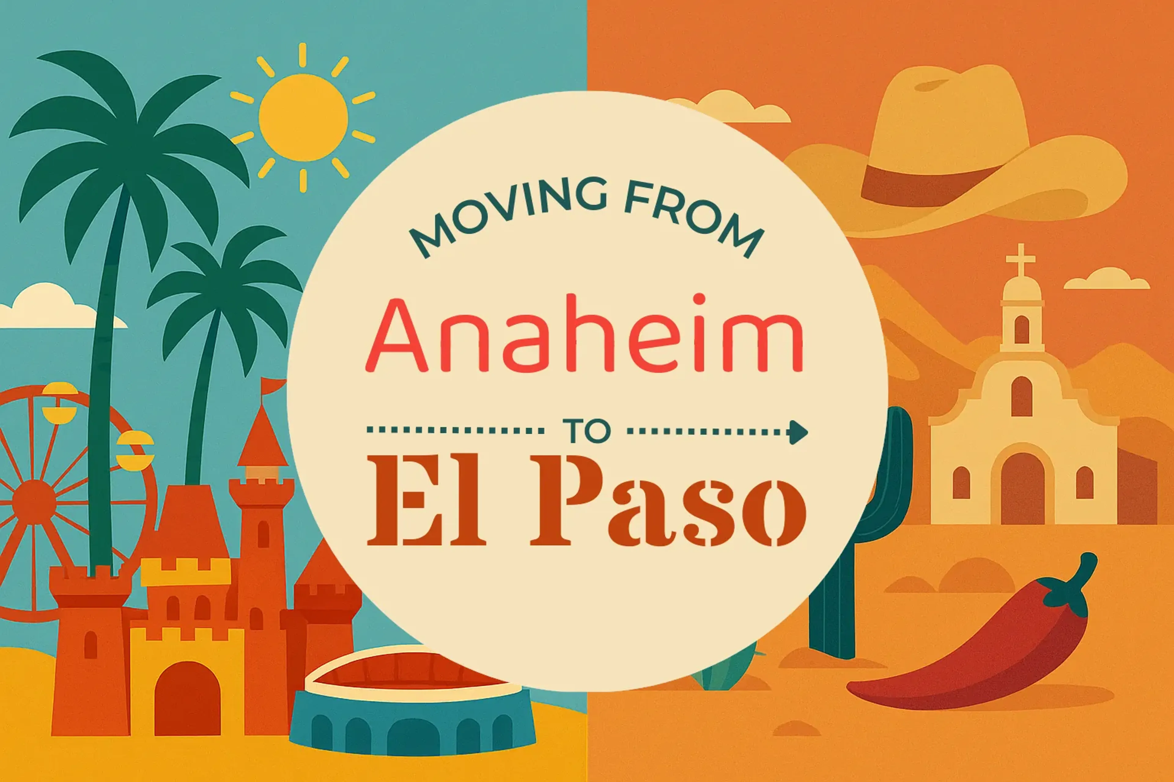 Side-by-side comparison of Anaheim to El Paso moving companies