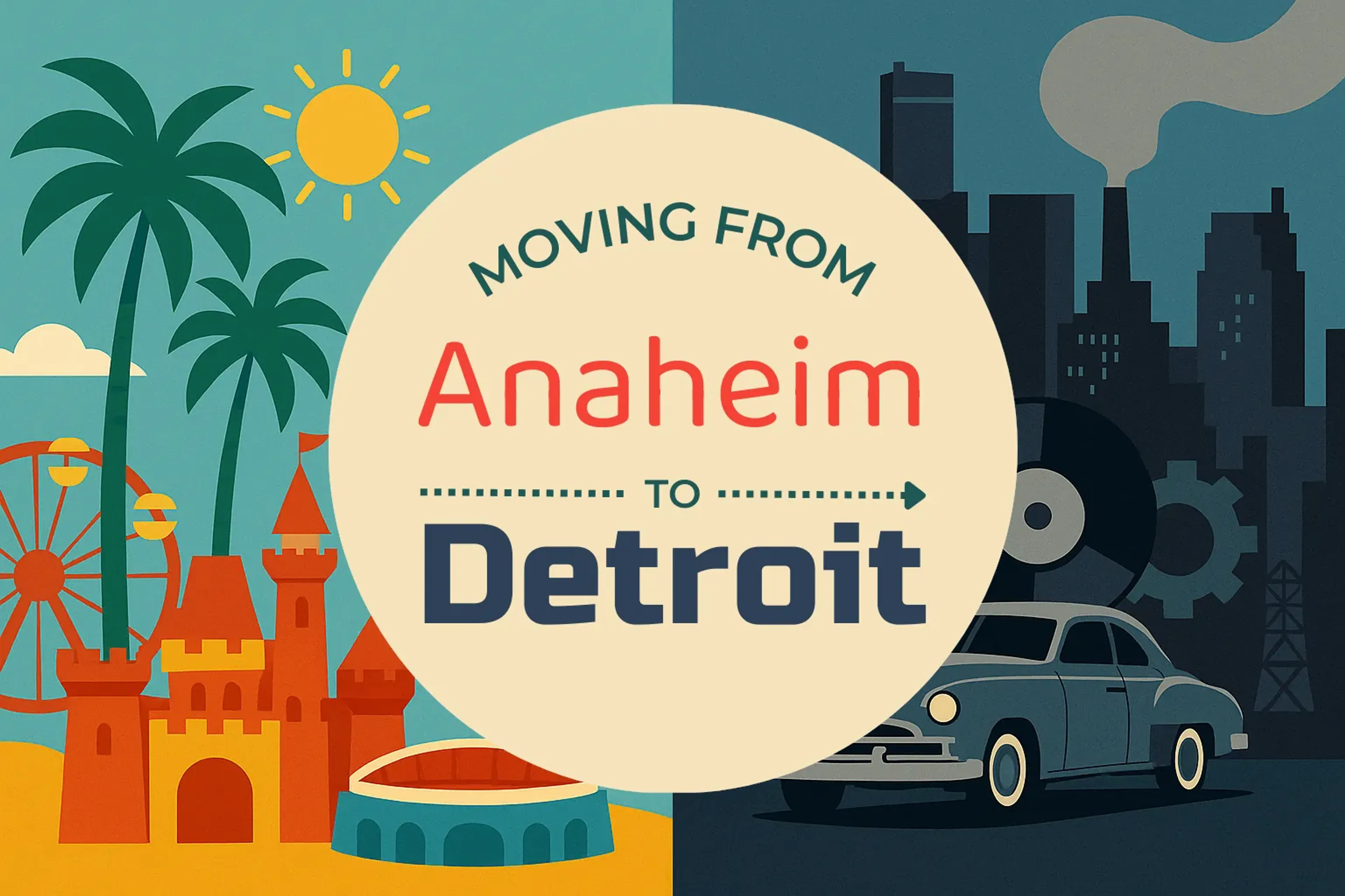 Side-by-side comparison of Anaheim to Detroit moving companies