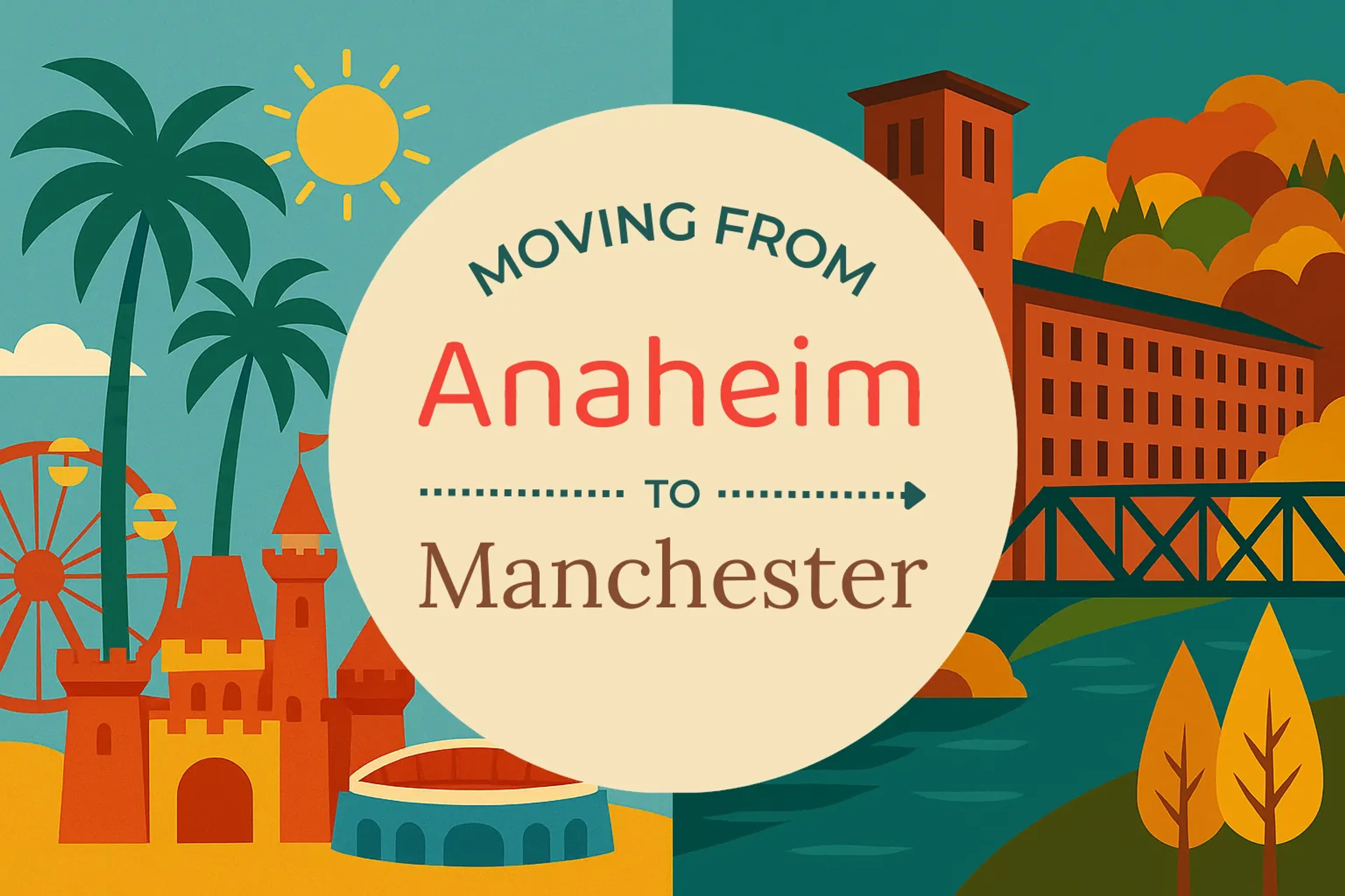 Side-by-side comparison of Anaheim to Manchester moving companies