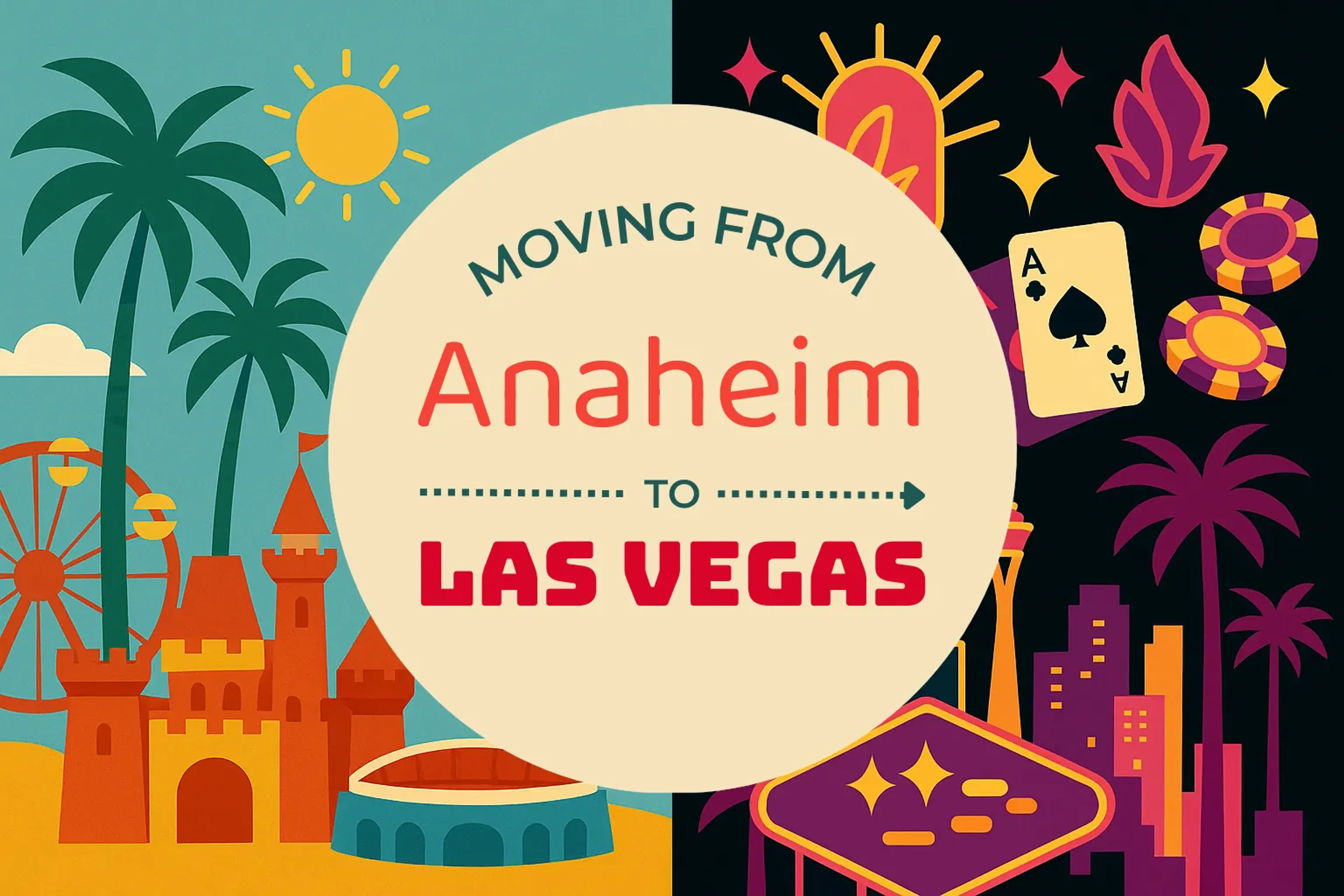 Side-by-side comparison of Anaheim to Las Vegas moving companies