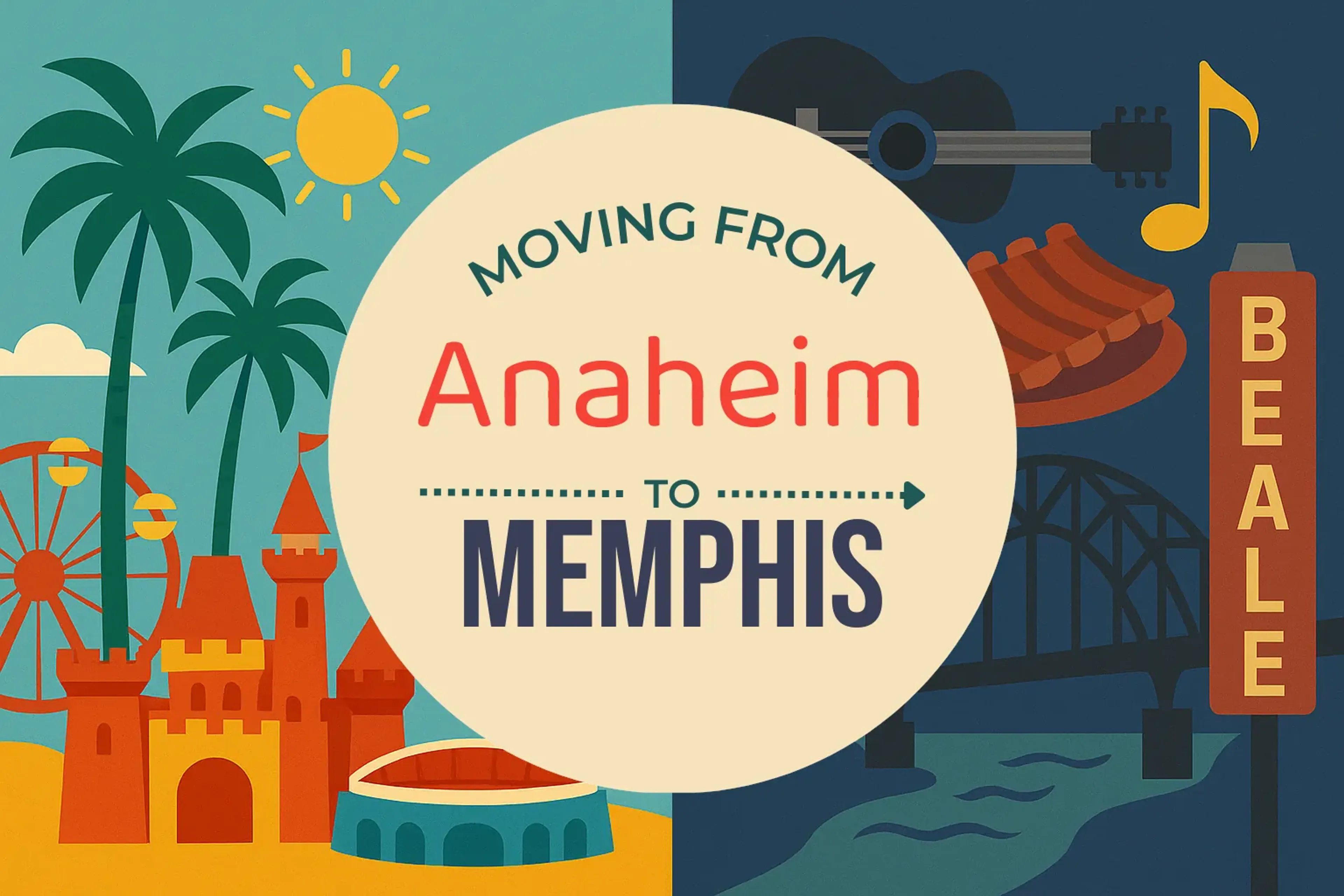 Side-by-side comparison of Anaheim to Memphis moving companies