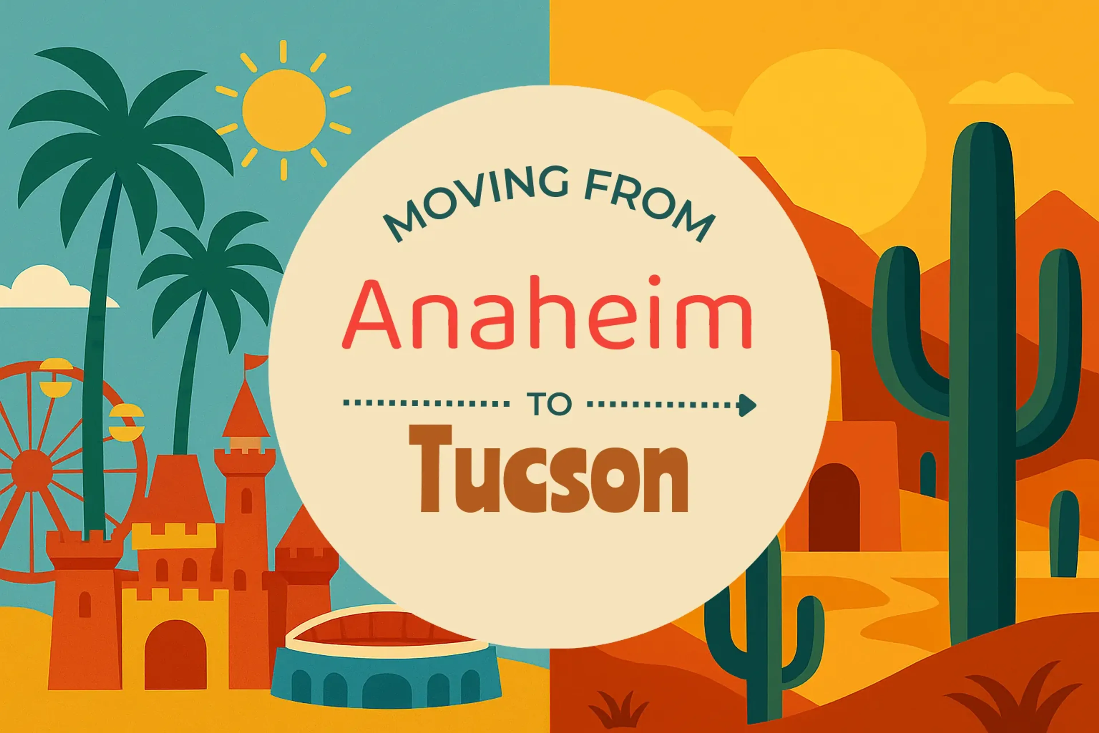 Side-by-side comparison of Anaheim to Tucson moving companies