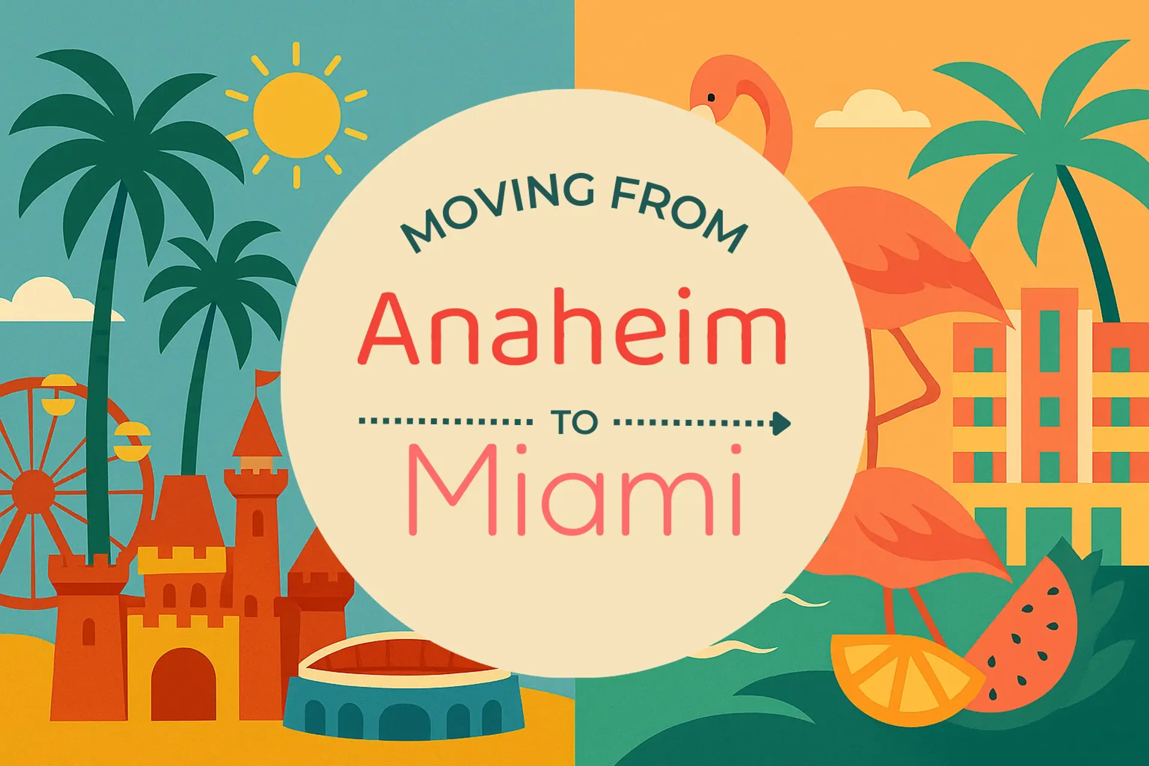 Side-by-side comparison of Anaheim to Miami moving companies