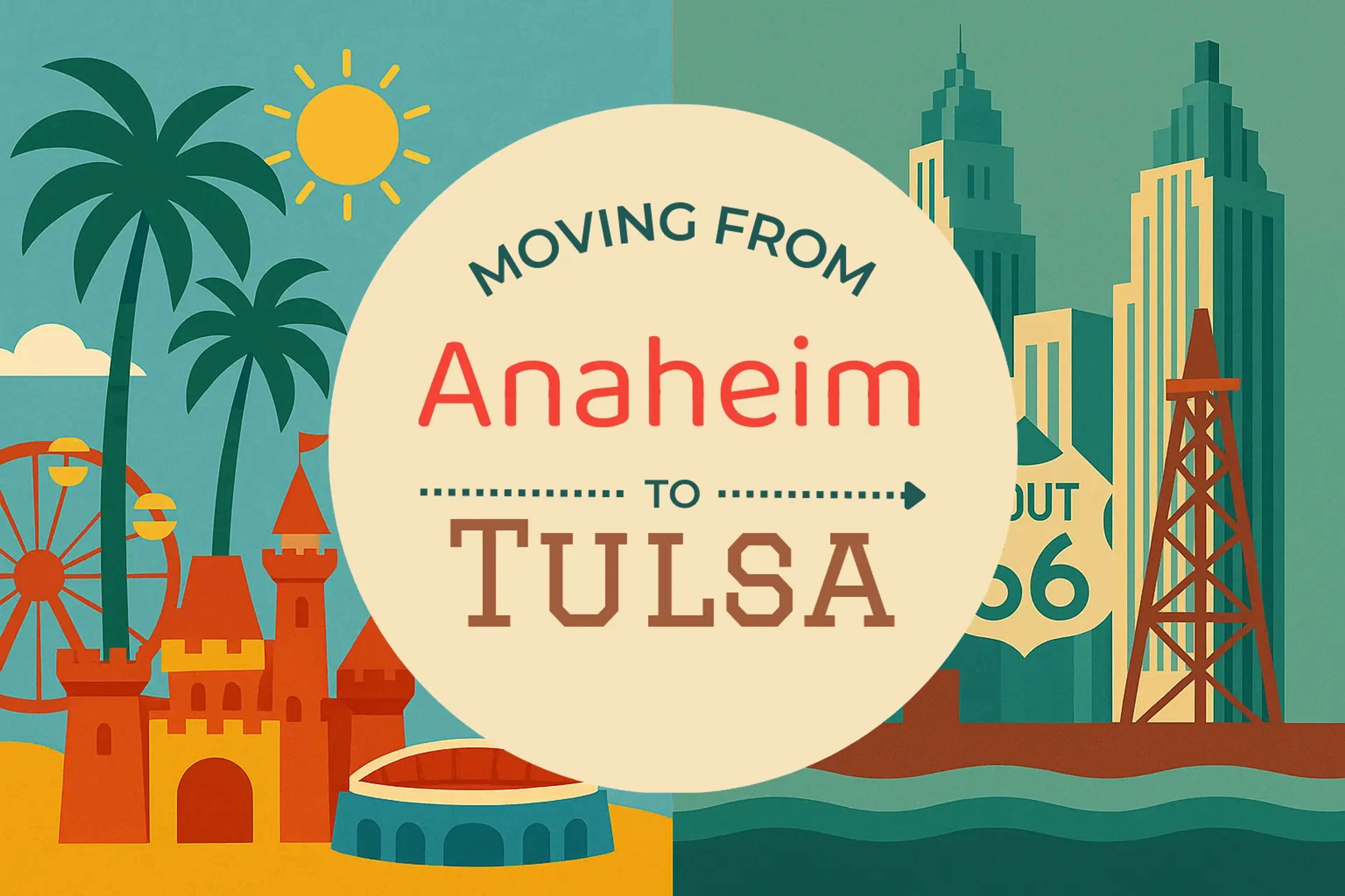 Side-by-side comparison of Anaheim to Tulsa moving companies