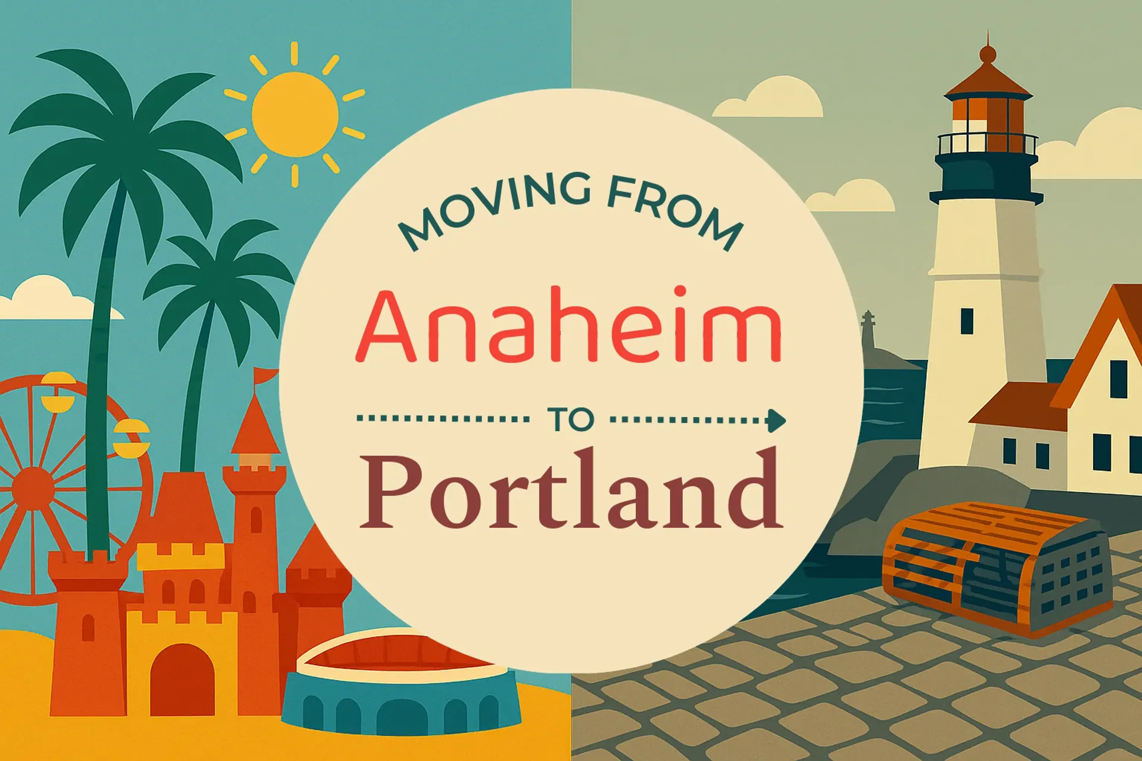 Side-by-side comparison of Anaheim to Portland moving companies