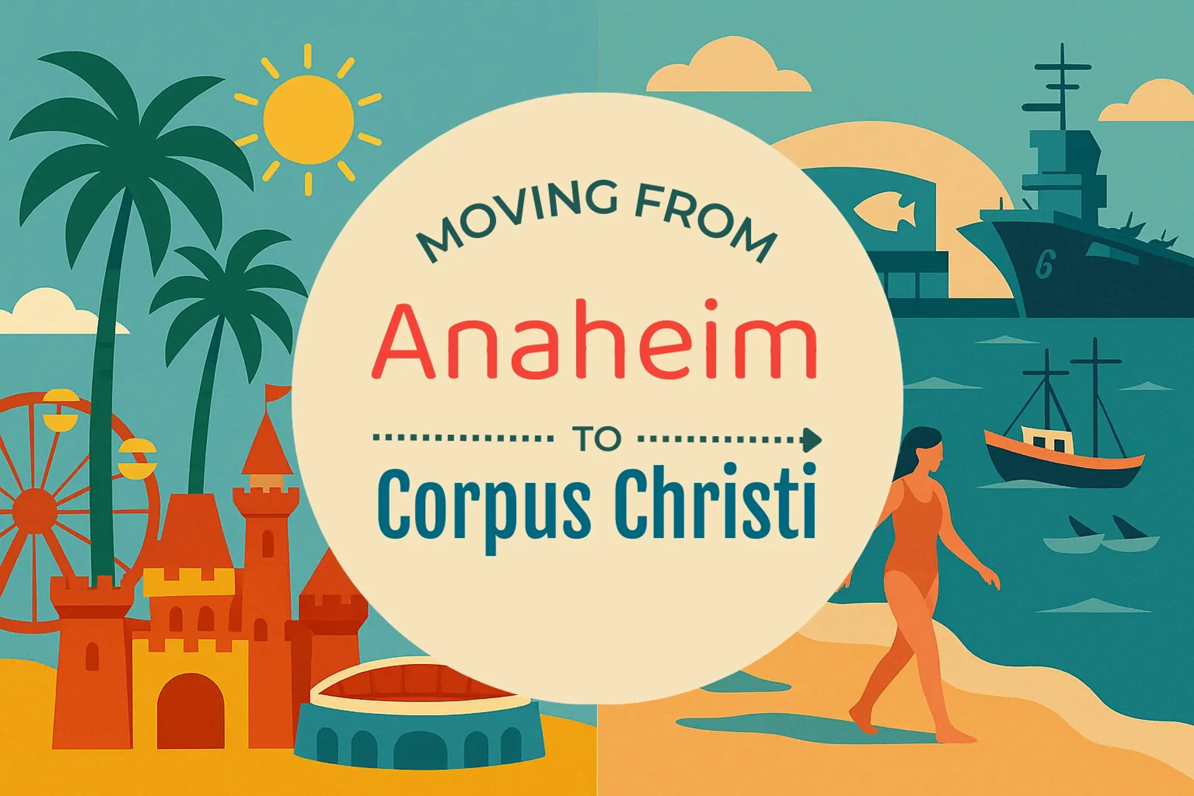 Side-by-side comparison of Anaheim to Corpus Christi moving companies