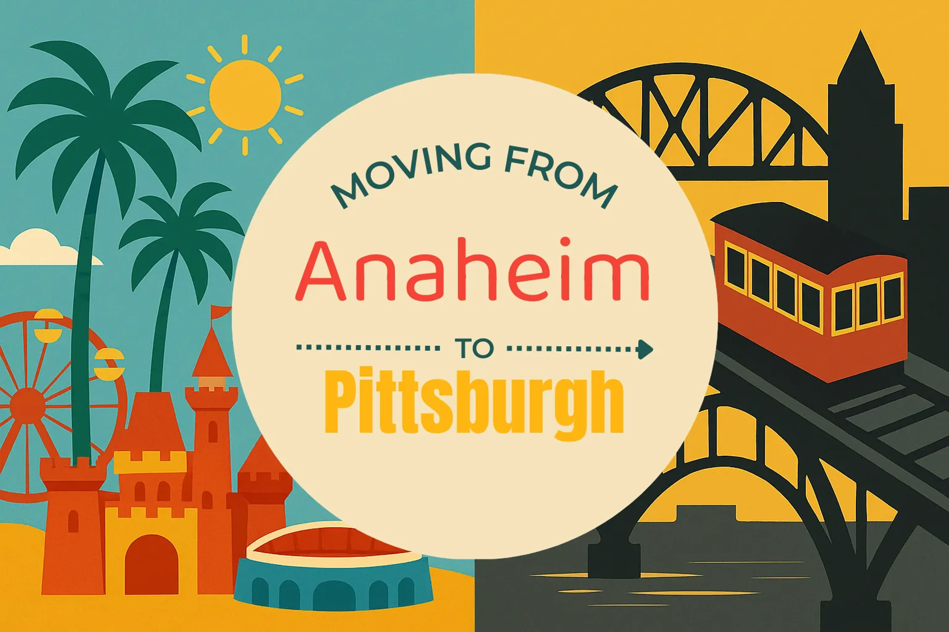 Side-by-side comparison of Anaheim to Pittsburgh moving companies