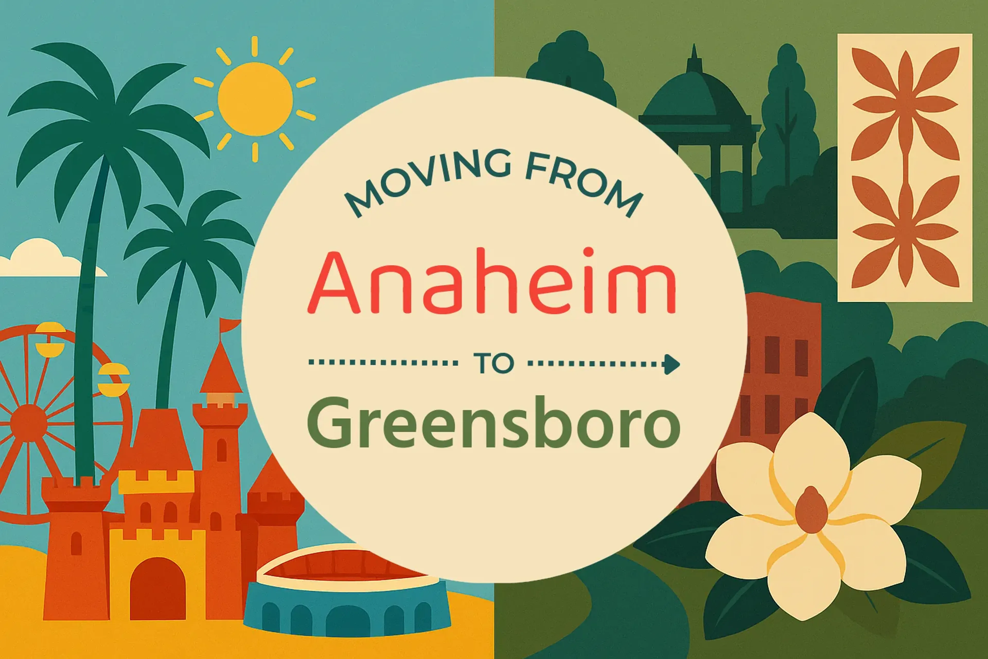 Side-by-side comparison of Anaheim to Greensboro moving companies